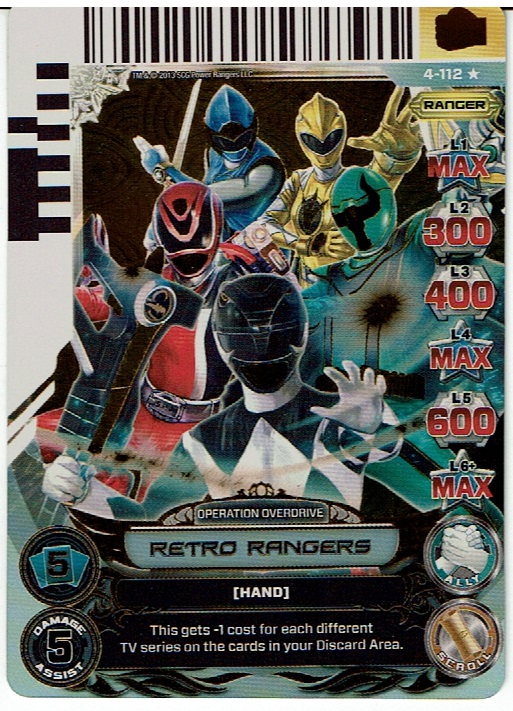 POWER RANGERS LEGENDS UNITE ULTRA RARE HOLOFOIL 4-112 RETRO RANGERS ex