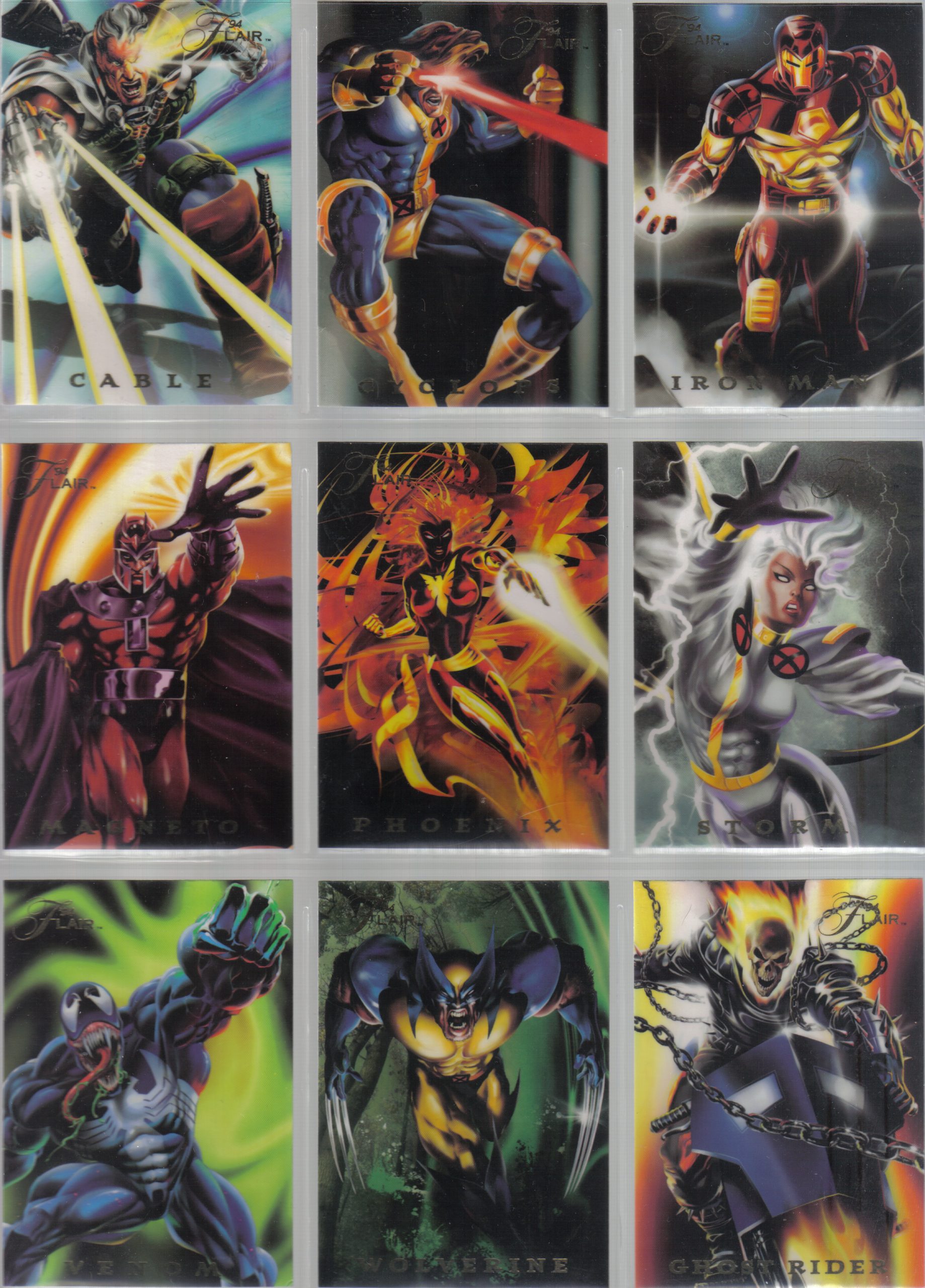 MARVEL FLAIR ANNUAL 94 POWERBLAST COMPLETE SET OF 18