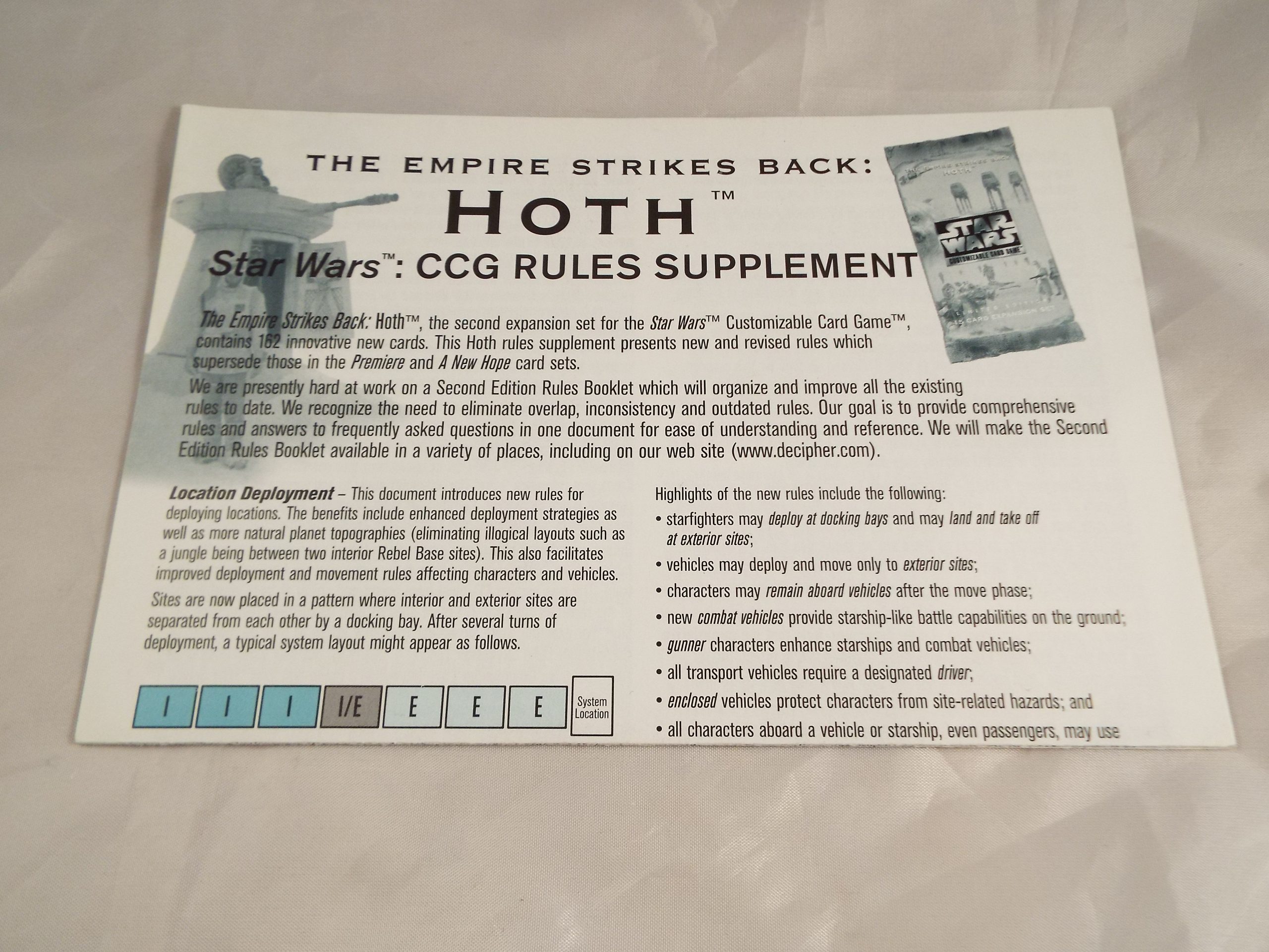 STAR WARS CCG HOTH RULES SUPPLEMENT