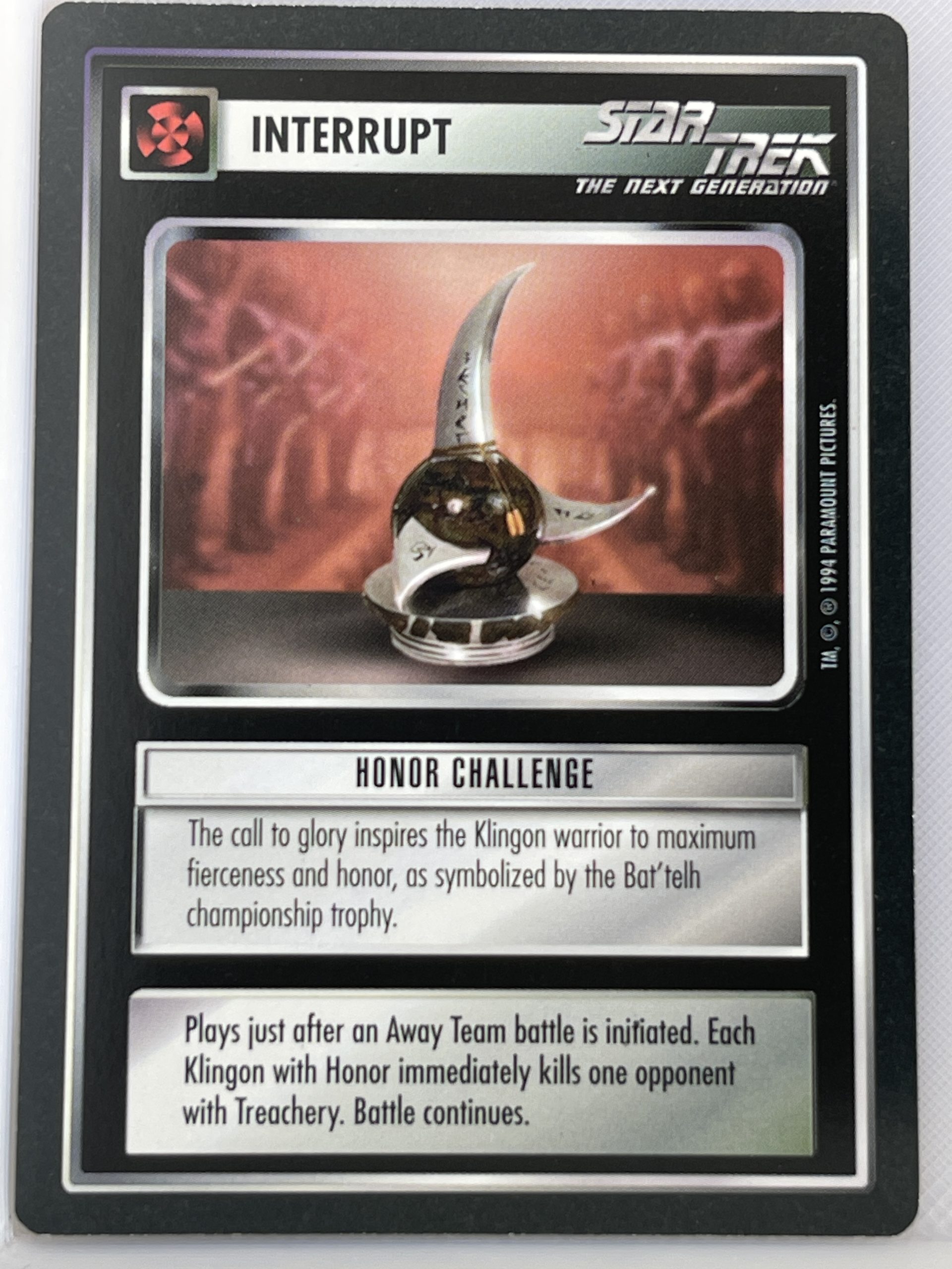 STAR TREK CCG BLACK BORDER 1994 LIMITED PREMIERE RARE HONOR CHALLENGE ex