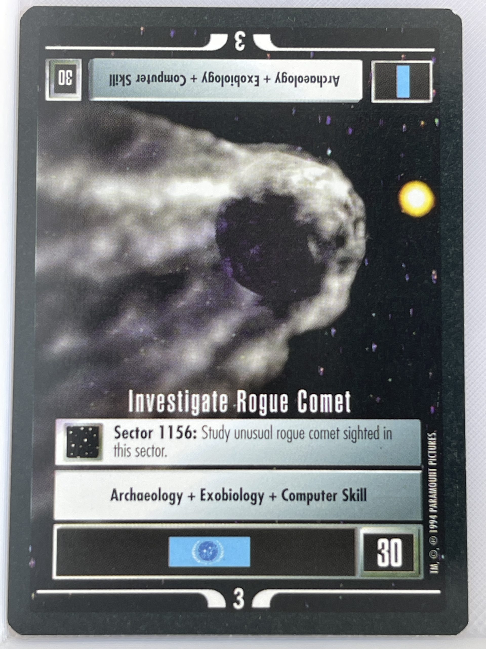 STAR TREK CCG BLACK BORDER 1994 LIMITED PREMIERE RARE INVESTIGATE ROGUE COMET lp