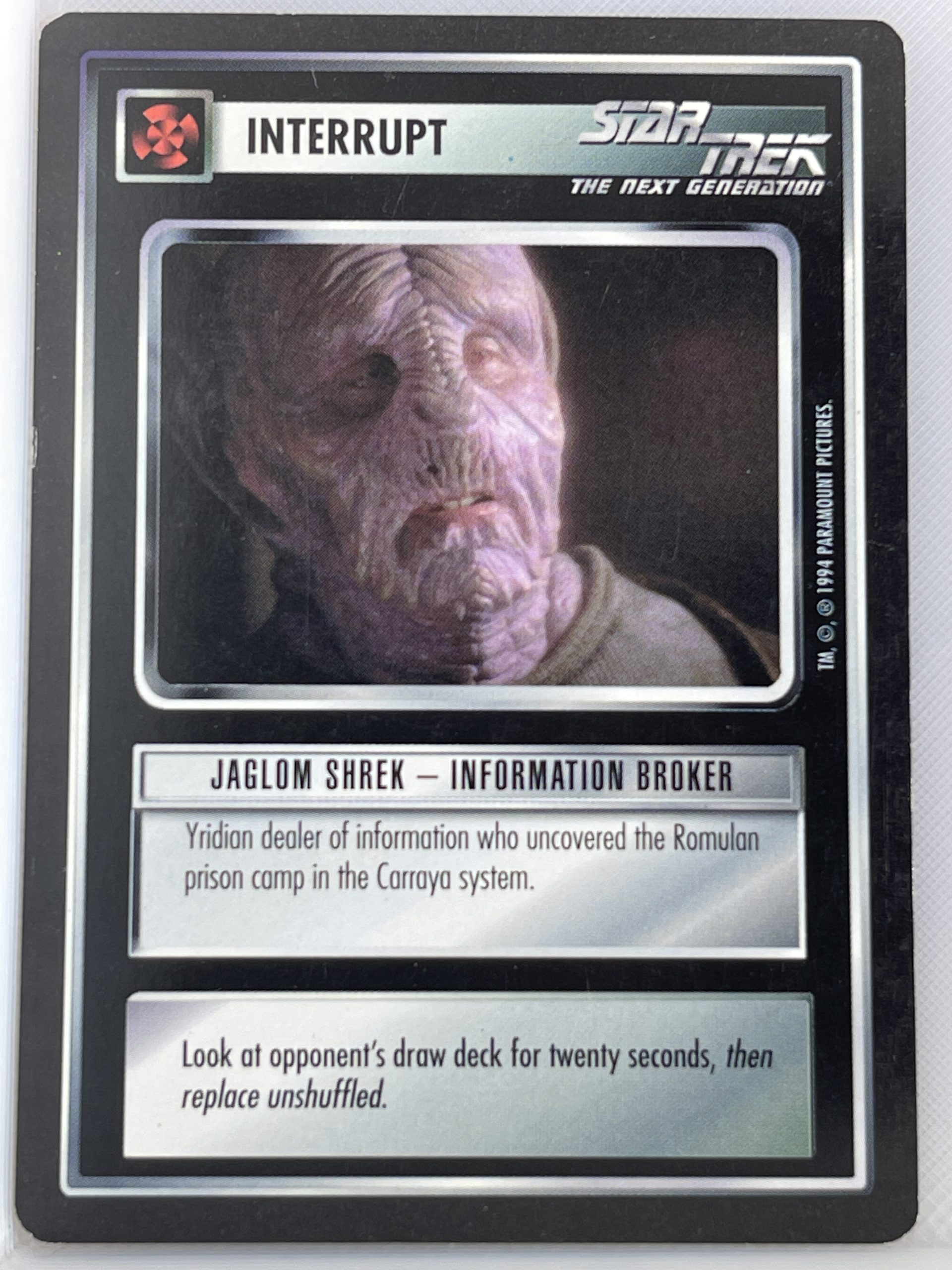 STAR TREK CCG BLACK BORDER 1994 LIMITED PREMIERE RARE JAGLOM SHREK lp