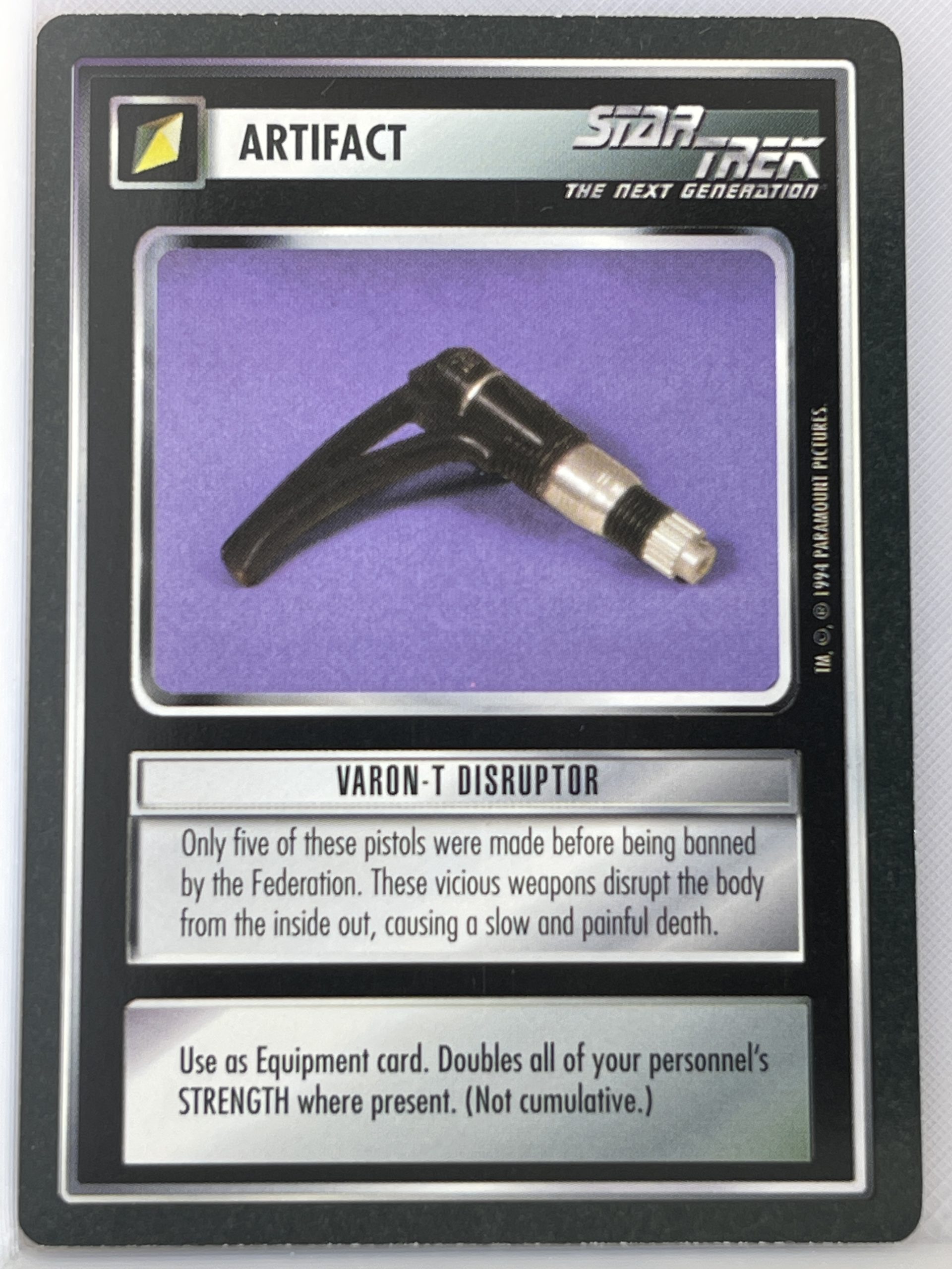 STAR TREK CCG BLACK BORDER 1994 LIMITED PREMIERE RARE VARON-T DISRUPTER ex
