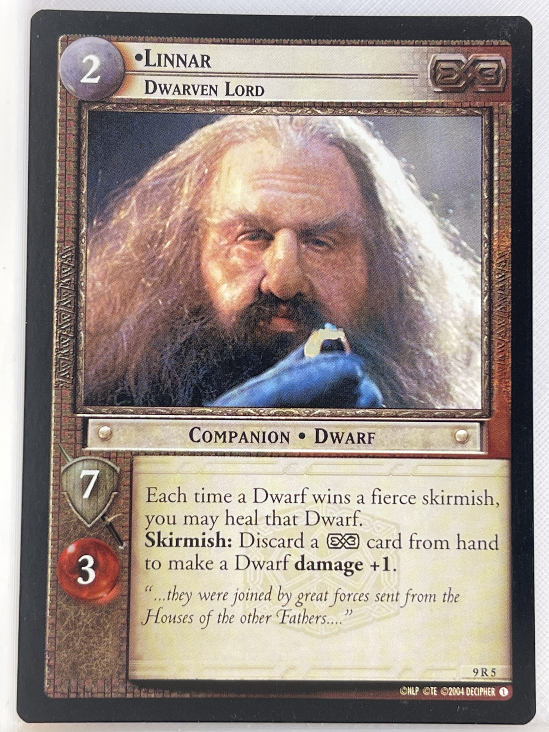 LORD OF THE RINGS TCG REFLECTIONS FOIL 9R5 LINNAR DWARVEN LORD ex