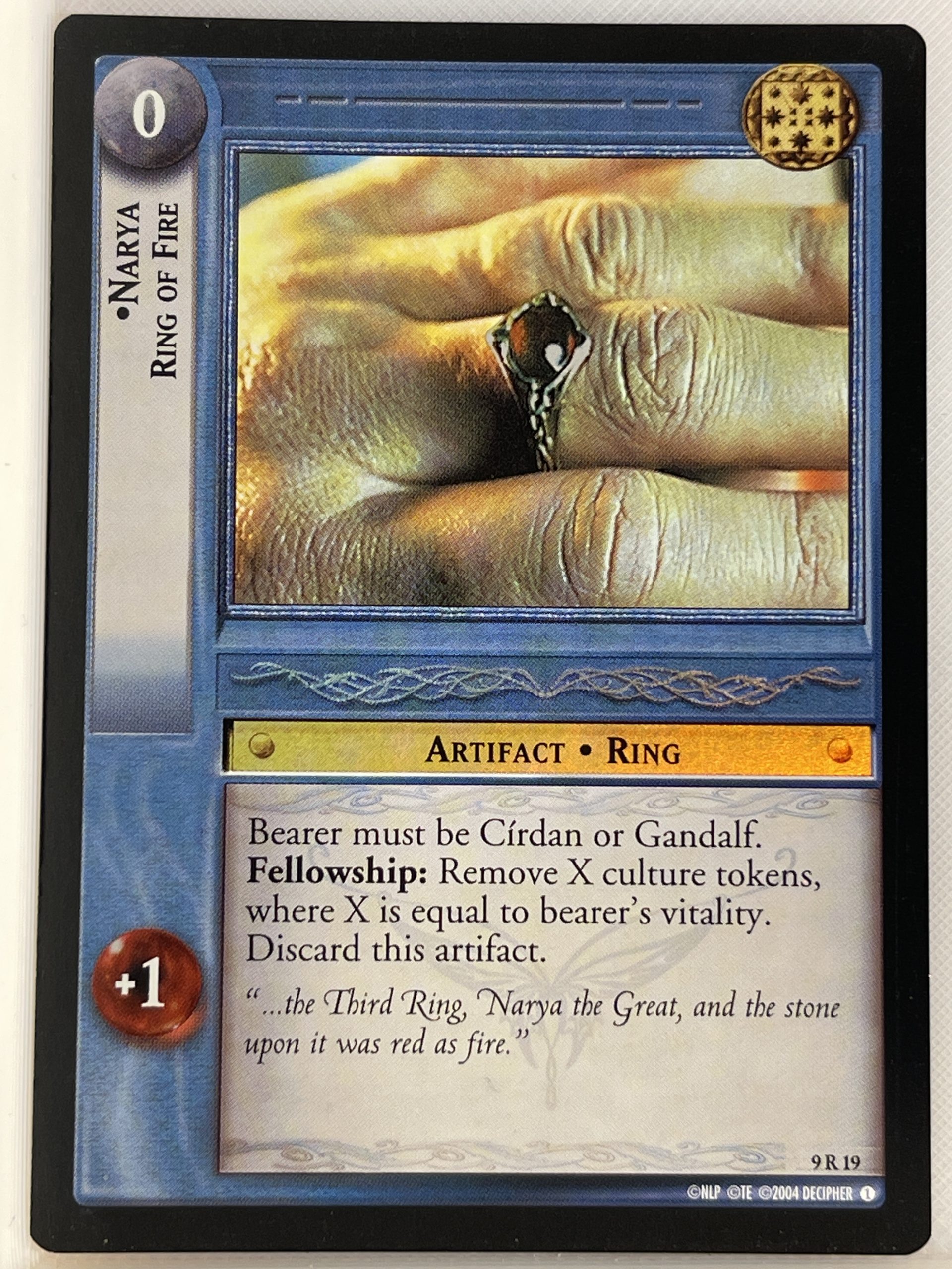 LORD OF THE RINGS TCG REFLECTIONS FOIL 9R19 NARYA RING OF FIRE ex