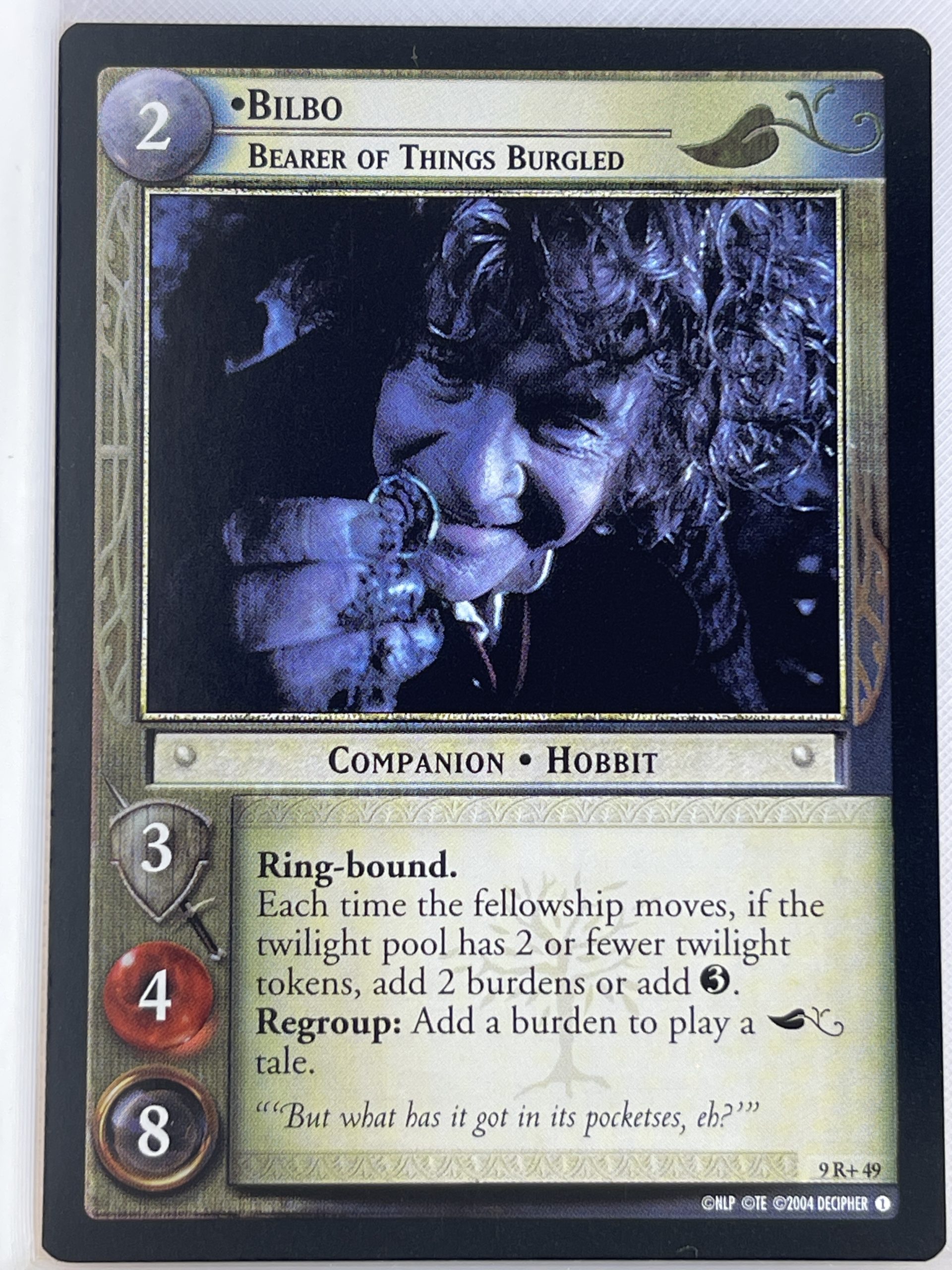 LORD OF THE RINGS TCG REFLECTIONS FOIL 9R+49 BILBO BEARER OF THINGS BURIED ex