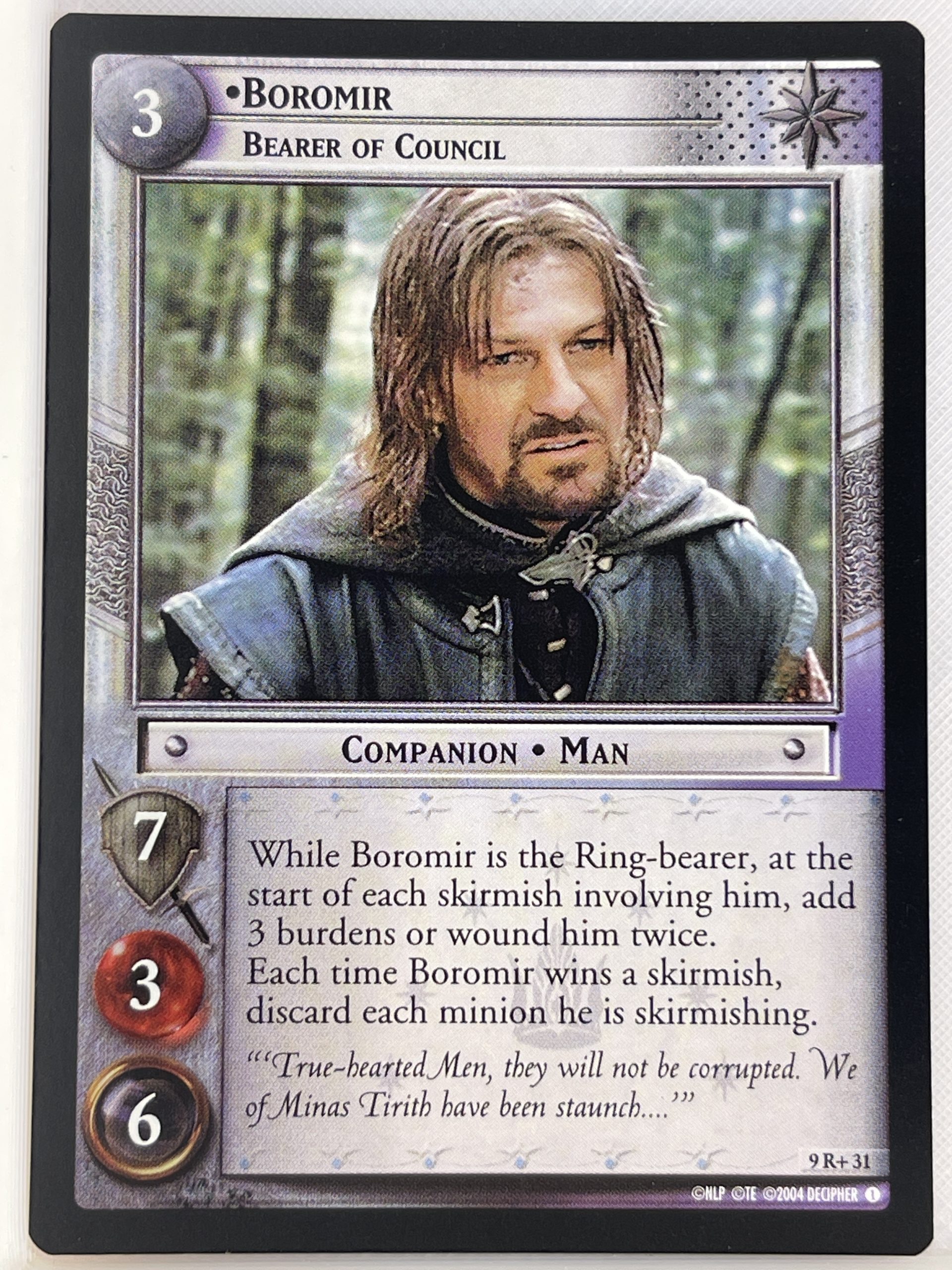 LORD OF THE RINGS TCG REFLECTIONS FOIL 9R+31 BOROMIR BEARER OF COUNCIL ex