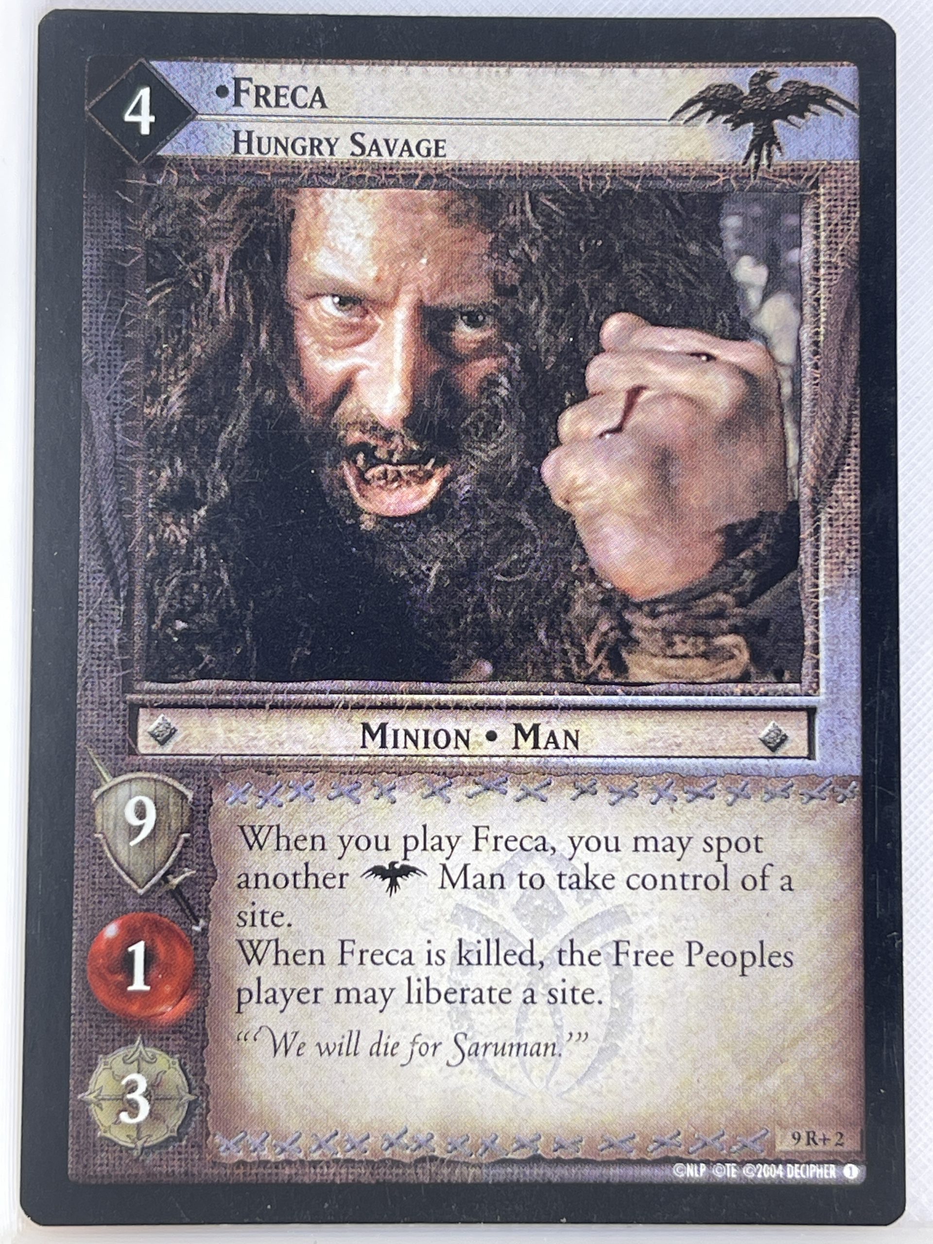 LORD OF THE RINGS TCG REFLECTIONS FOIL 9R+2 FRECA HUNGRY SAVAGE ex