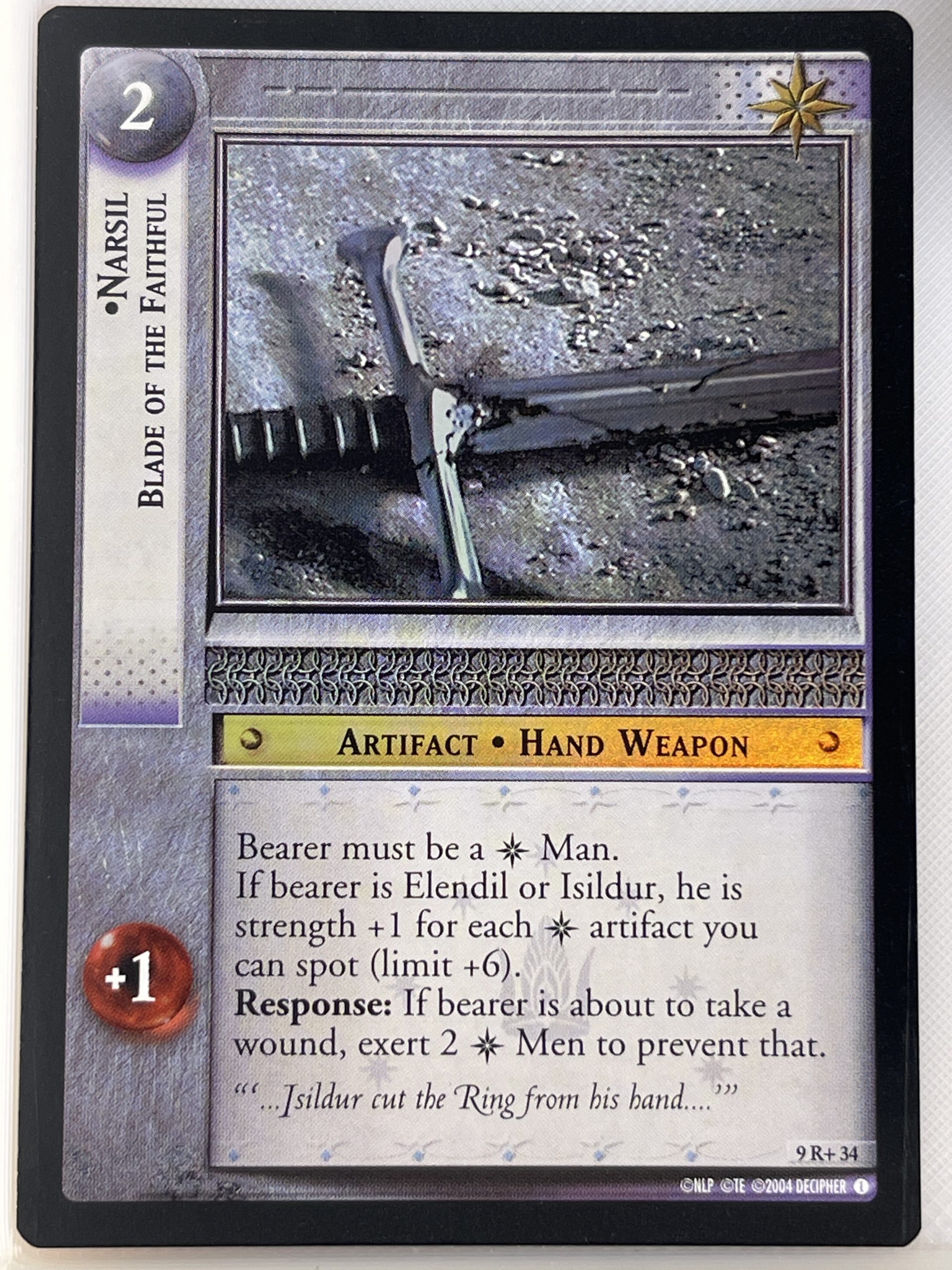 LORD OF THE RINGS TCG REFLECTIONS FOIL 9R+34 NARSIL BLADE OF THE FAITHFUL ex