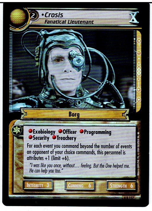 STAR TREK CCG 2E NECESSARY EVIL FOIL CARD CROSIS 4R157 ex