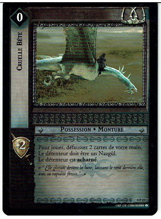 LORD OF THE RINGS TCG / CCG PROMO 0P22 FELL BEAST FOIL lp (french)