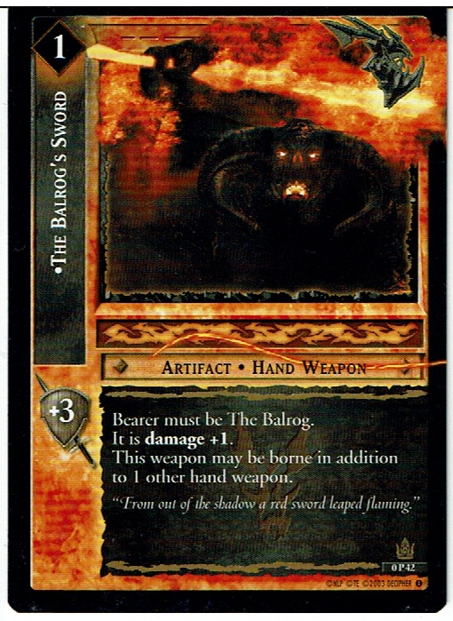 LORD OF THE RINGS TCG PROMO 0P42 THE BALROG'S SWORD lp