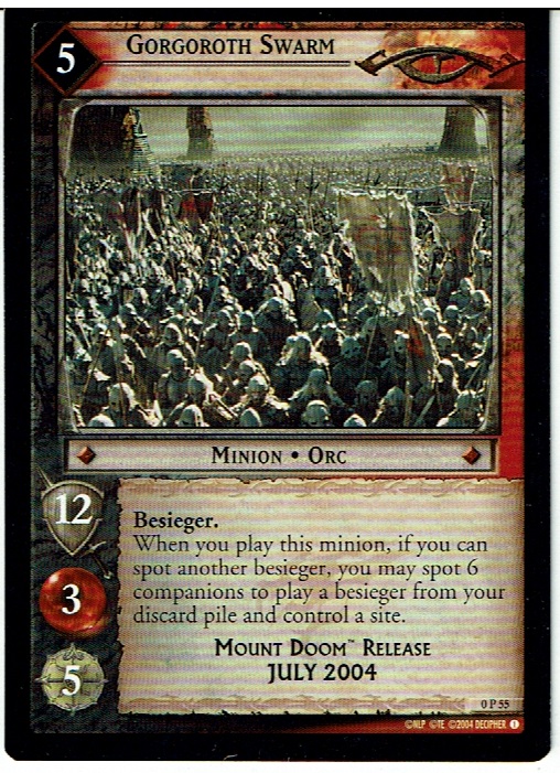 LORD OF THE RINGS TCG PROMO 0P55 GORGOROTH SWARM lp
