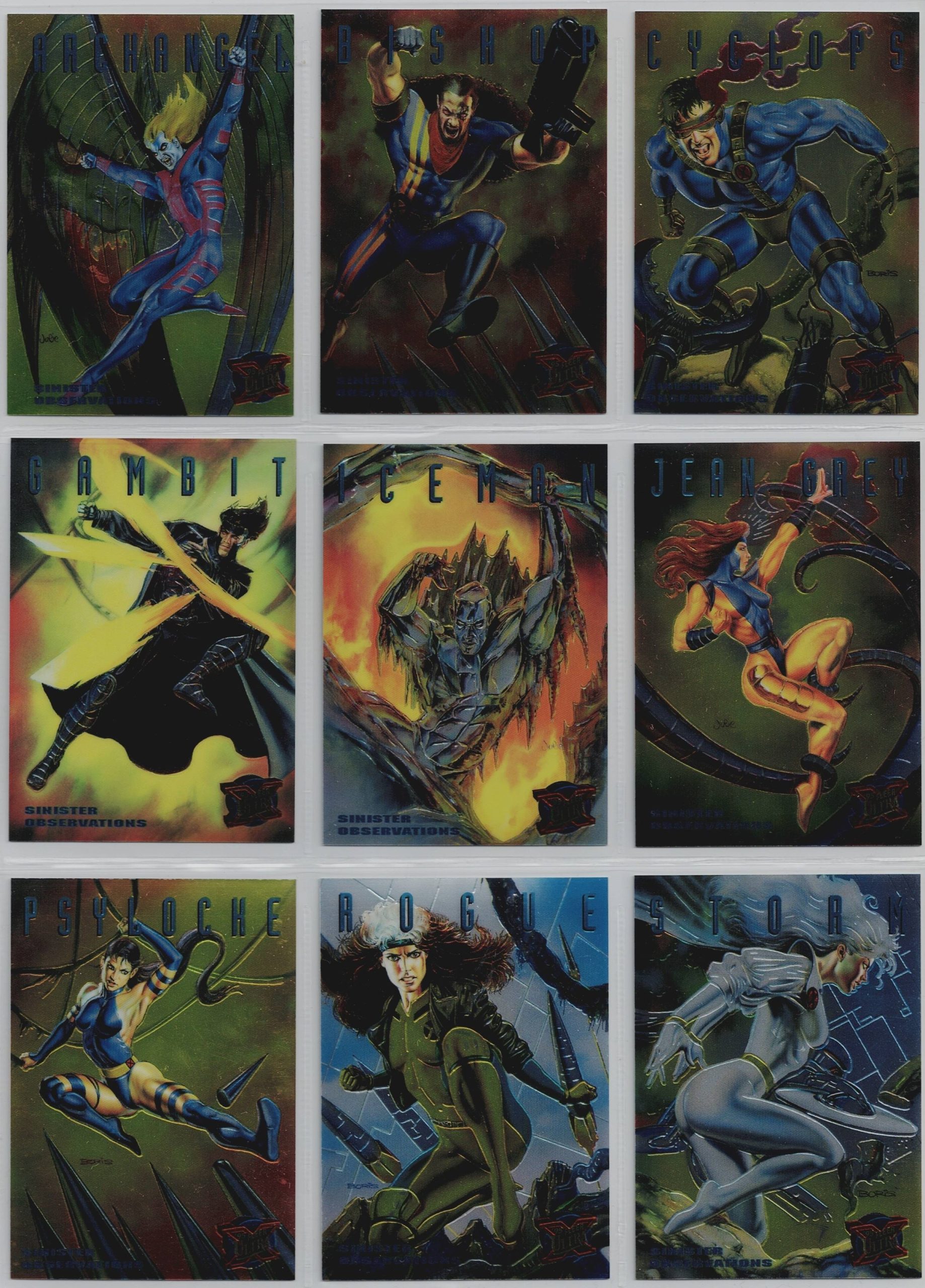 X MEN FLEER ULTRA 95 SINISTER OBSERVATIONS COMPLETE SET OF 10