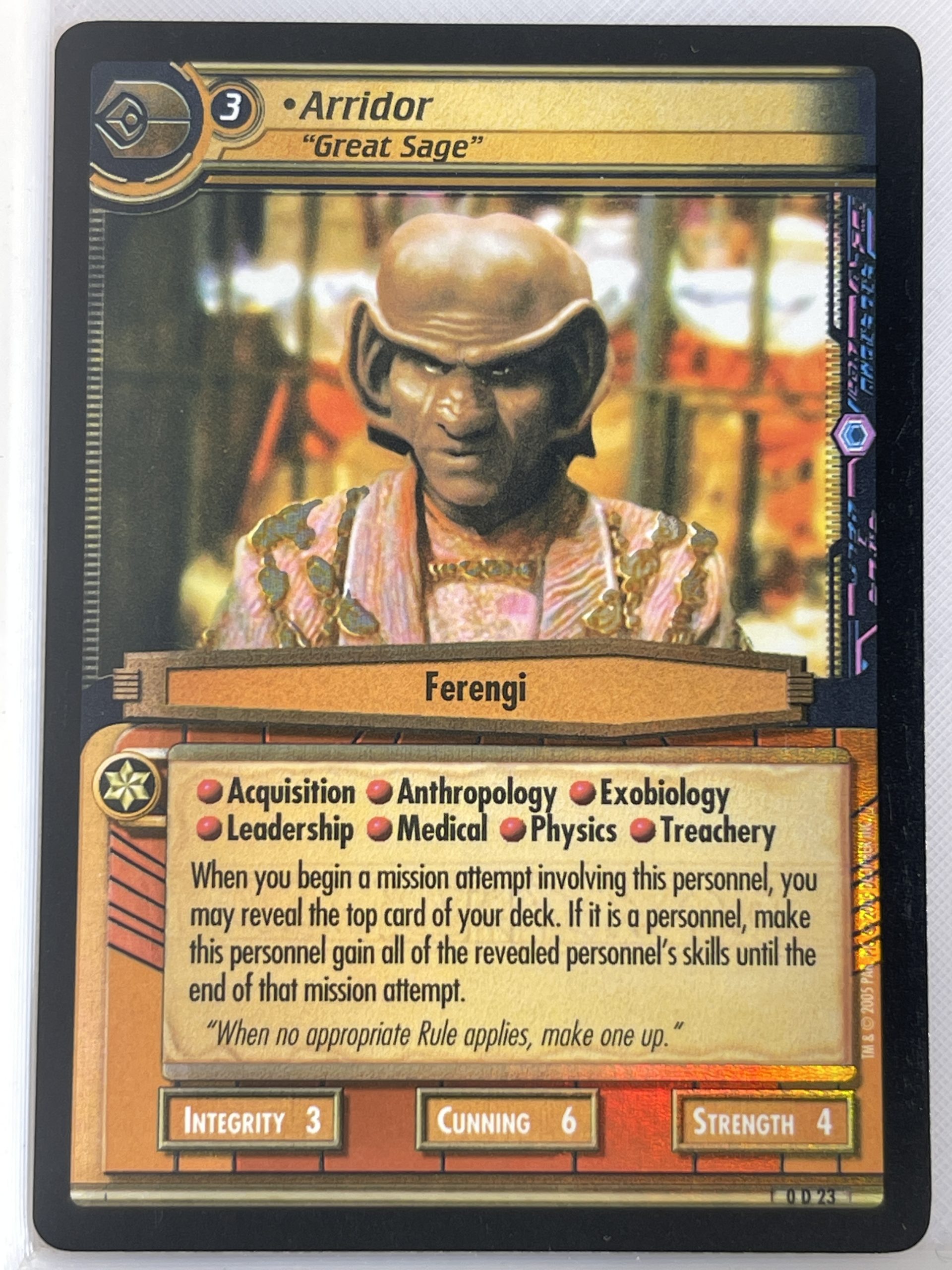 STAR TREK CCG 2E PROMO CARD 0D23 ARRIDOR GREAT SAGE ex