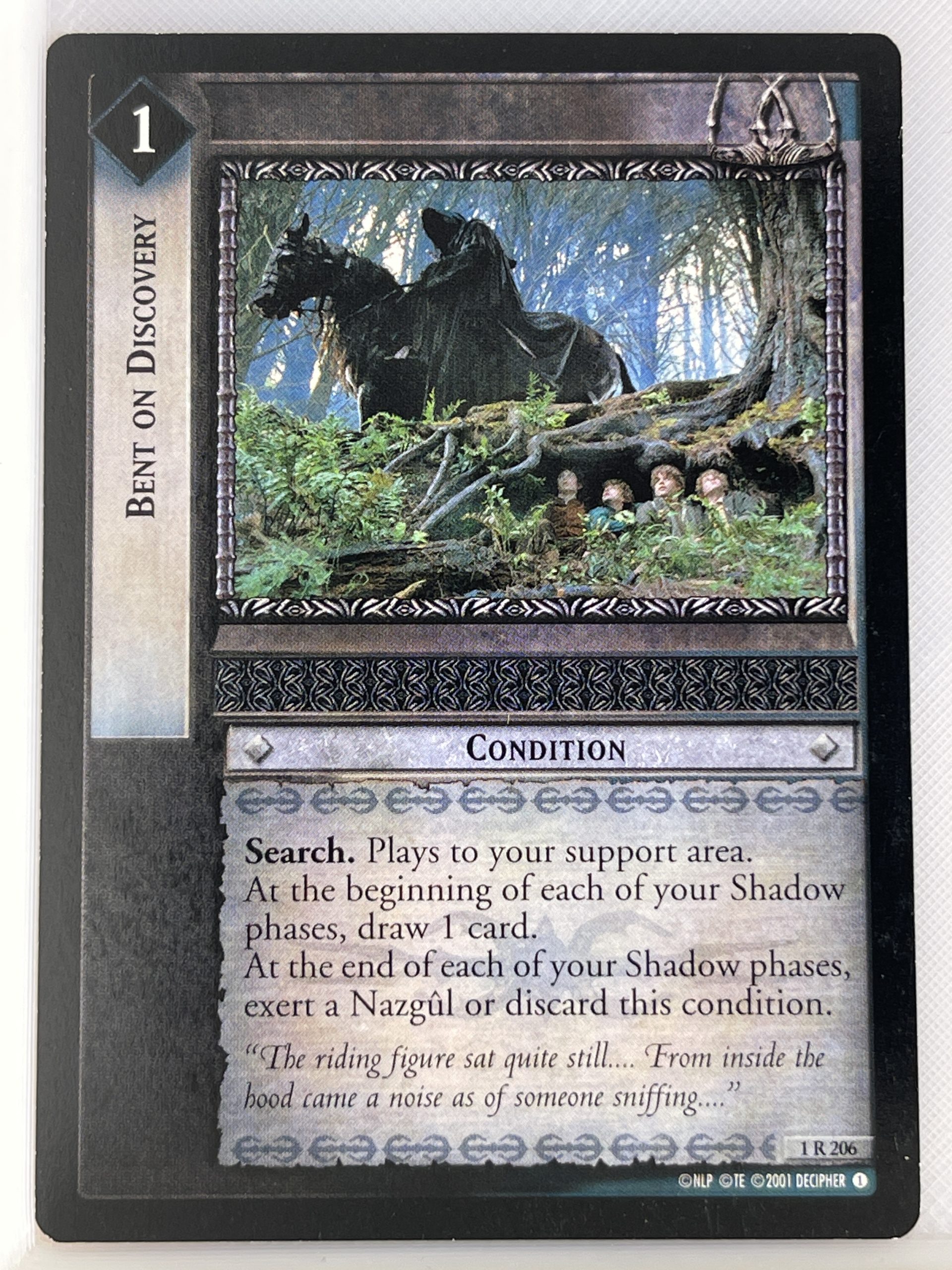 LORD OF THE RINGS TCG FELLOWSHIP 1R206 BENT ON DISCOVERY ex