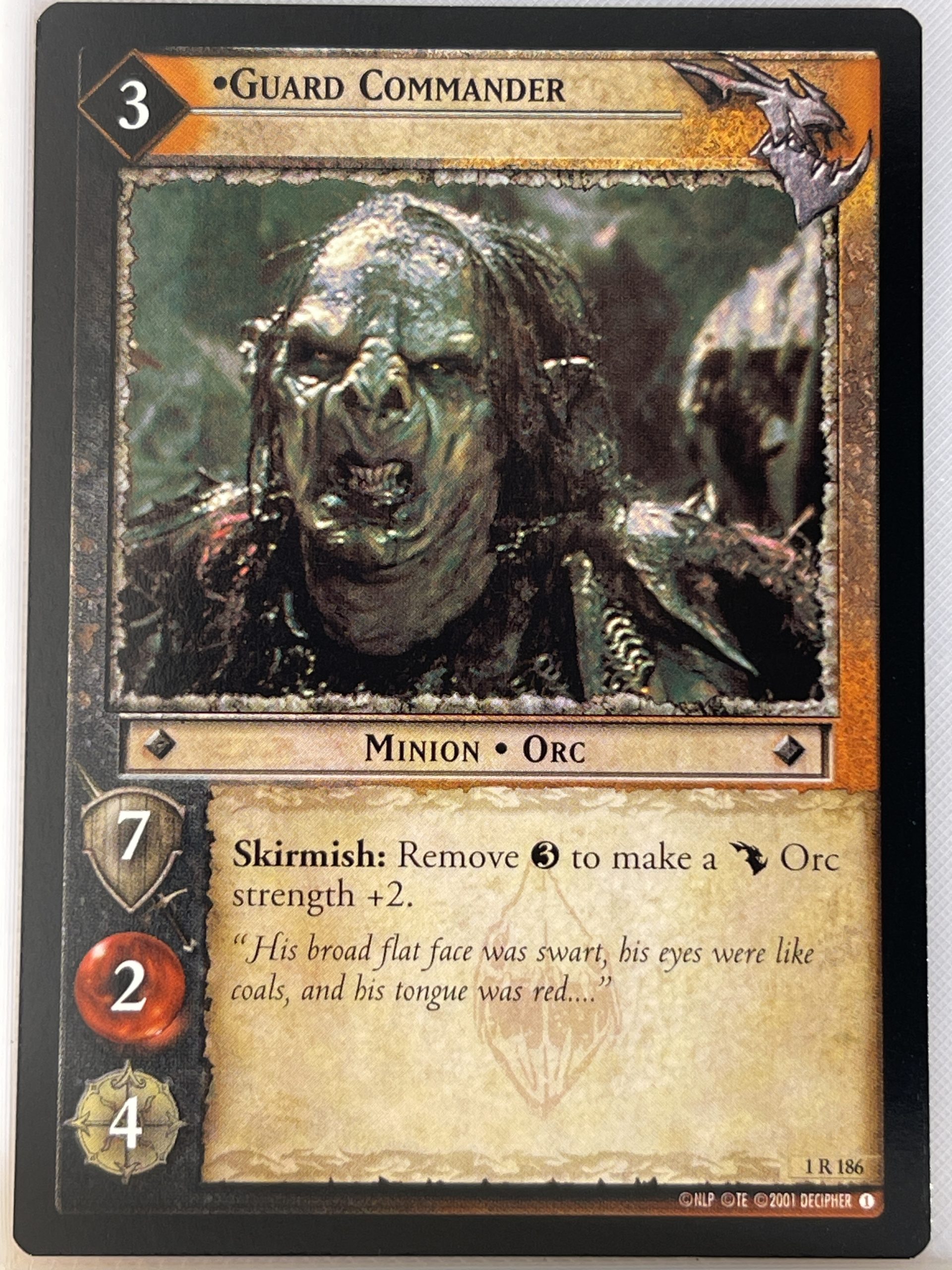 LORD OF THE RINGS TCG FELLOWSHIP 1R186 GUARD COMMANDER ex