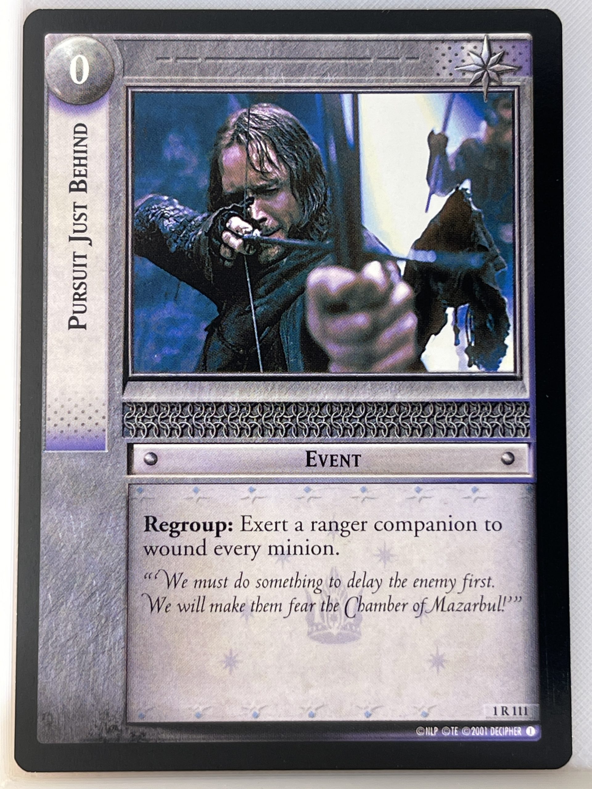 LORD OF THE RINGS TCG FELLOWSHIP 1R111 PURSUIT JUST BEHIND ex