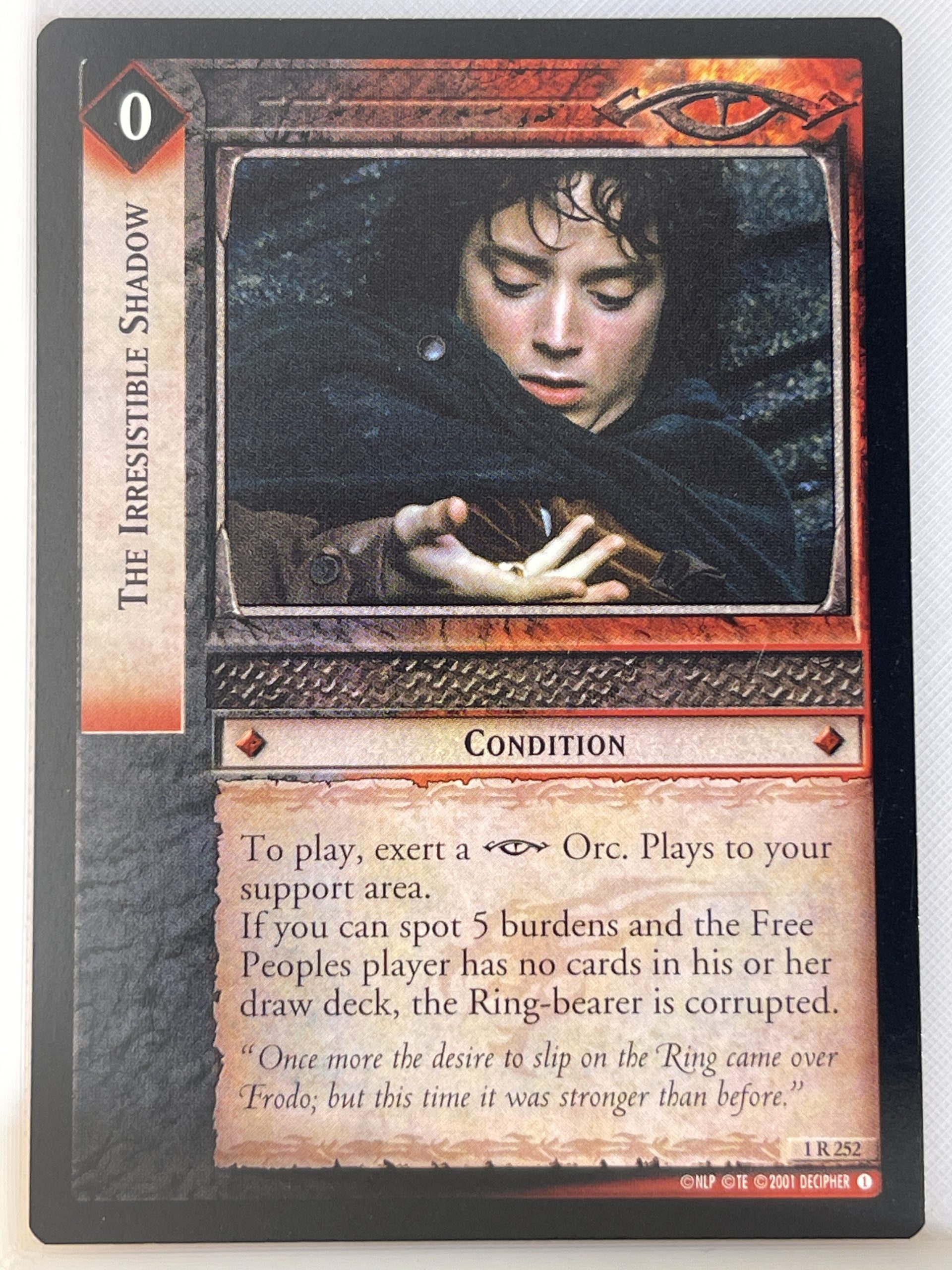 LORD OF THE RINGS TCG FELLOWSHIP 1R252 THE IRRESISTIBLE SHADOW ex