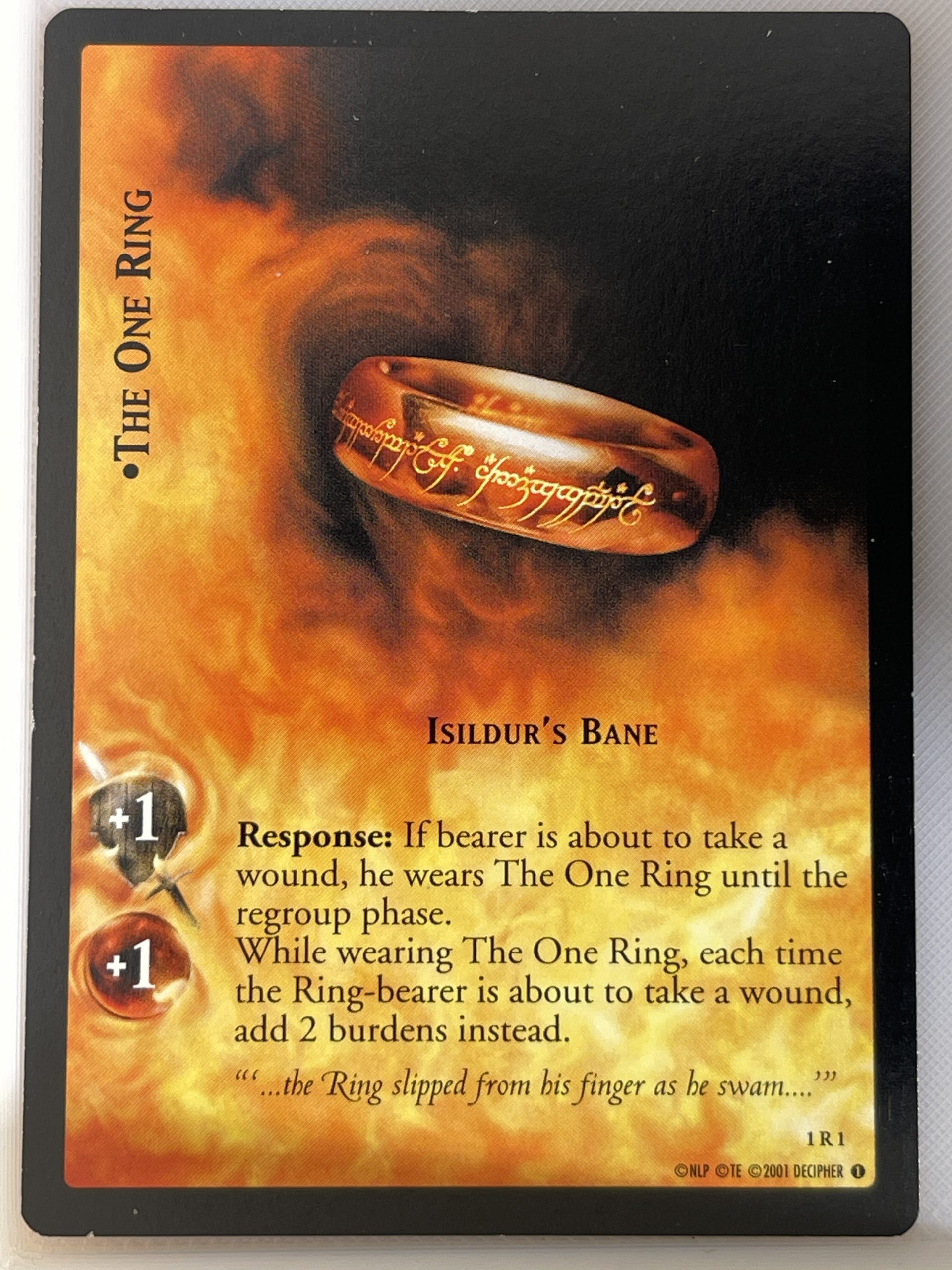 LORD OF THE RINGS TCG FELLOWSHIP 1R1 THE ONE RING lp