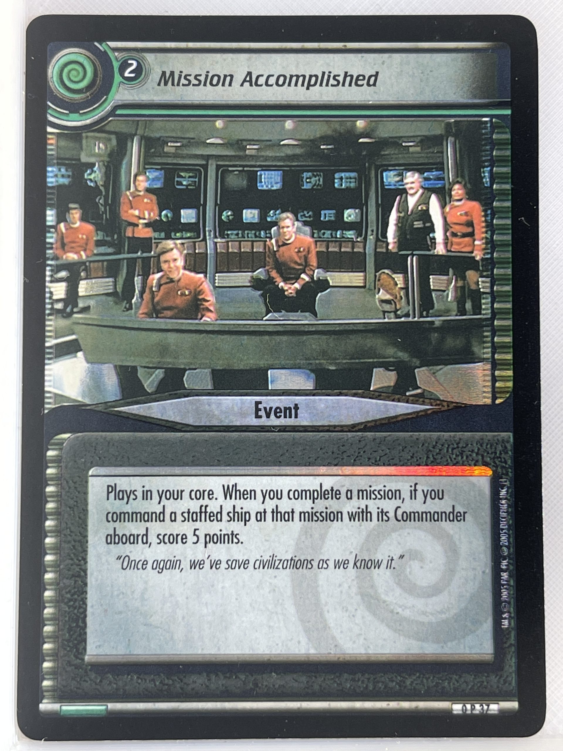 STAR TREK CCG 2E PROMO CARD 0P37 MISSION ACCOMPLISHED nm