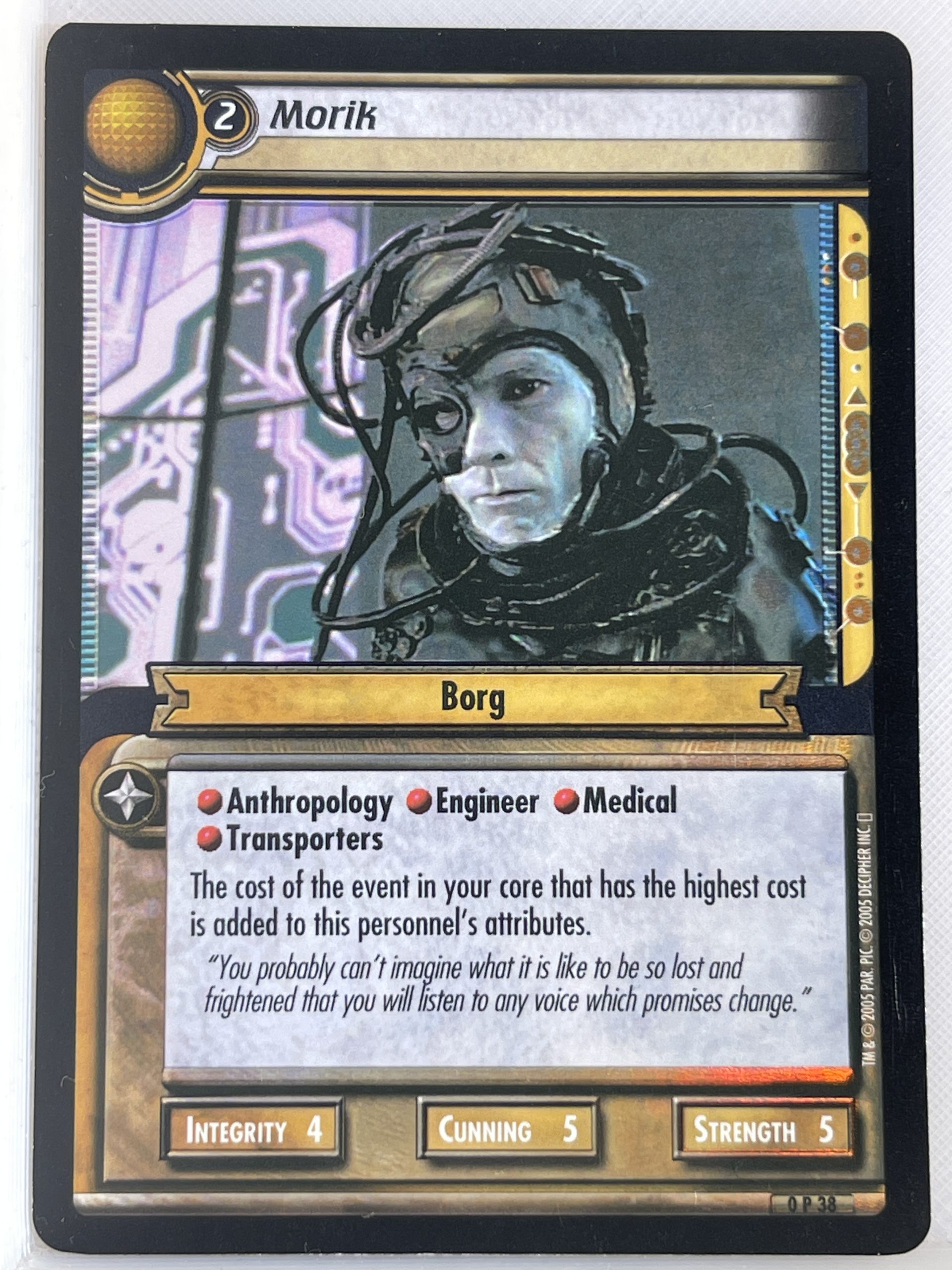 STAR TREK CCG 2E PROMO CARD 0P38 MORIK ex