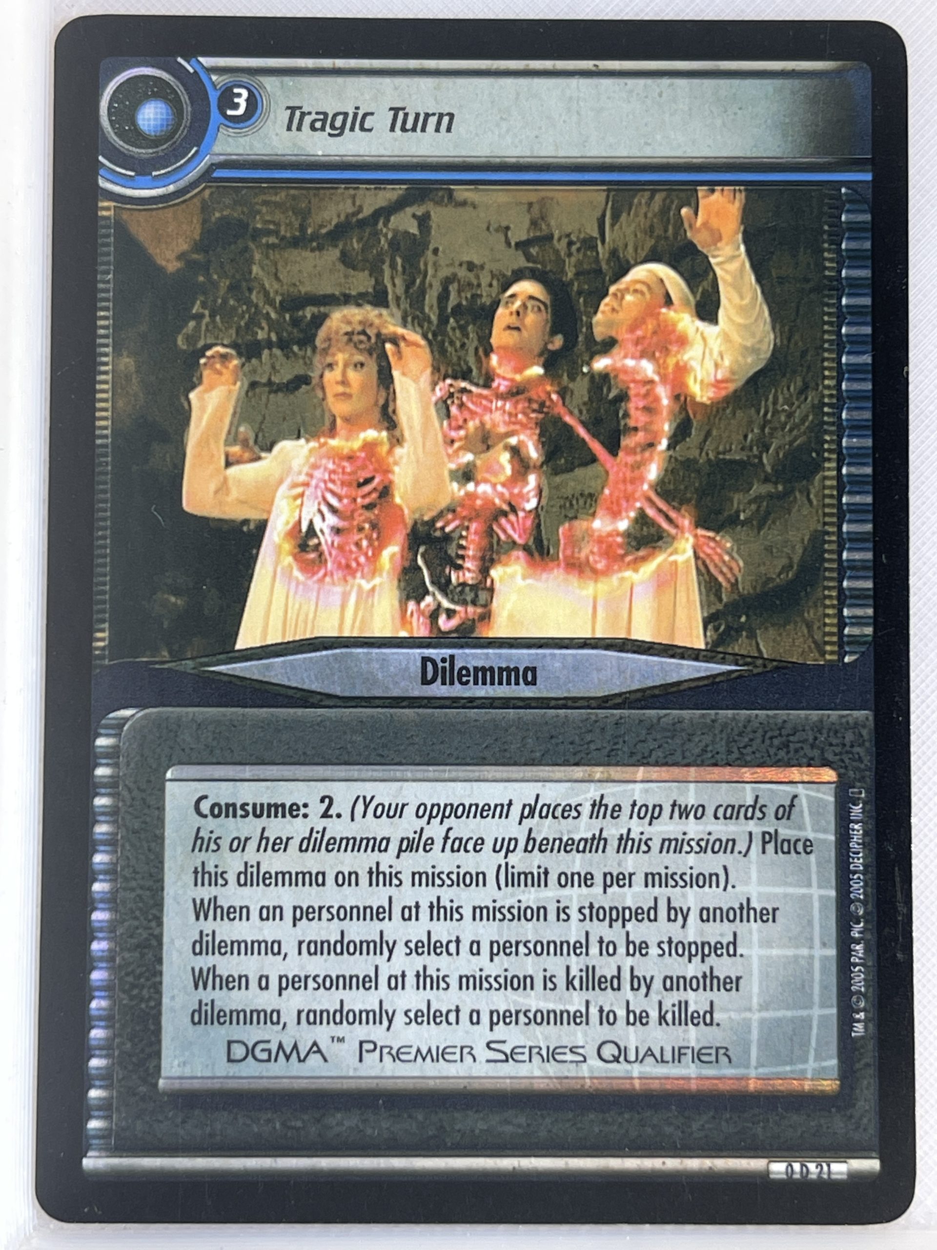 STAR TREK CCG 2E PROMO CARD 0D21 TRAGIC TURN DGMA lp