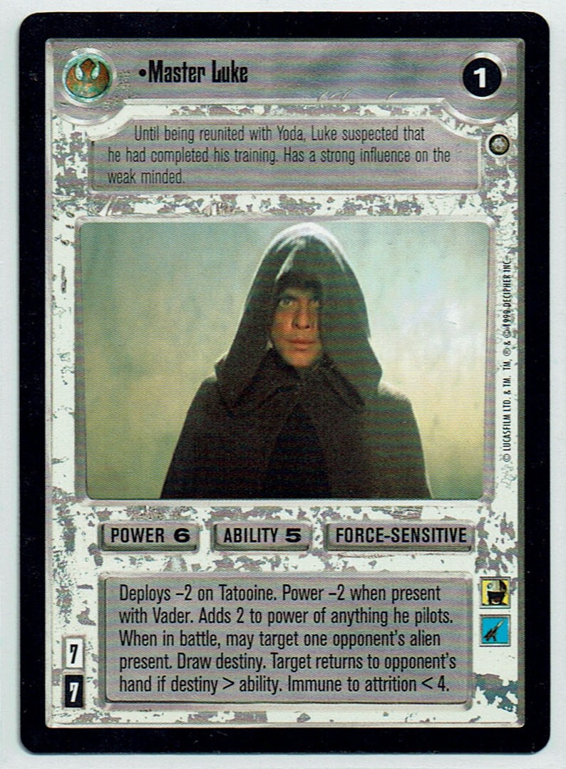STAR WARS CCG ENHANCED JABBA'S MASTER LUKE lp