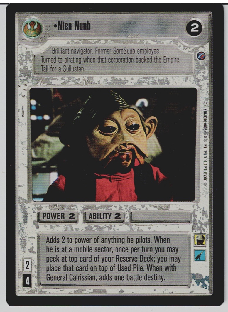 STAR WARS CCG DEATH STAR II RARE CARD NIEN NUNB ex