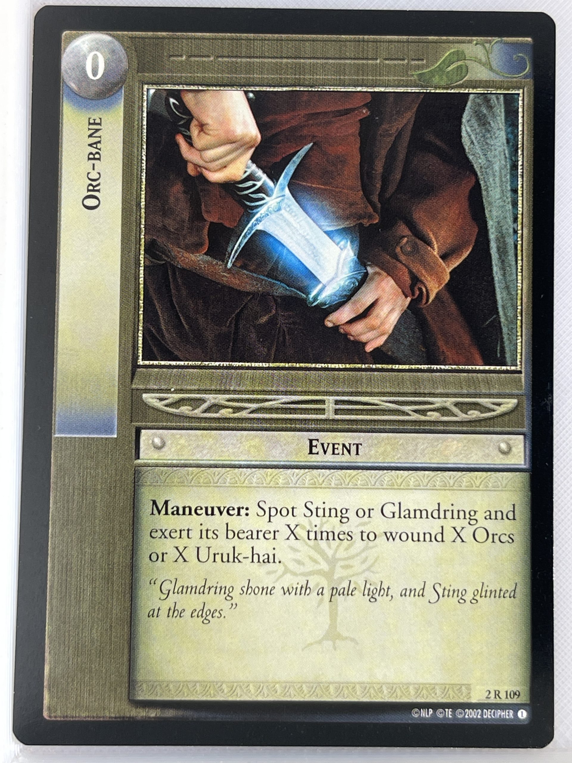 LORD OF THE RINGS TCG MINES OF MORIA RARE CARD 2R109 ORC-BANE lp