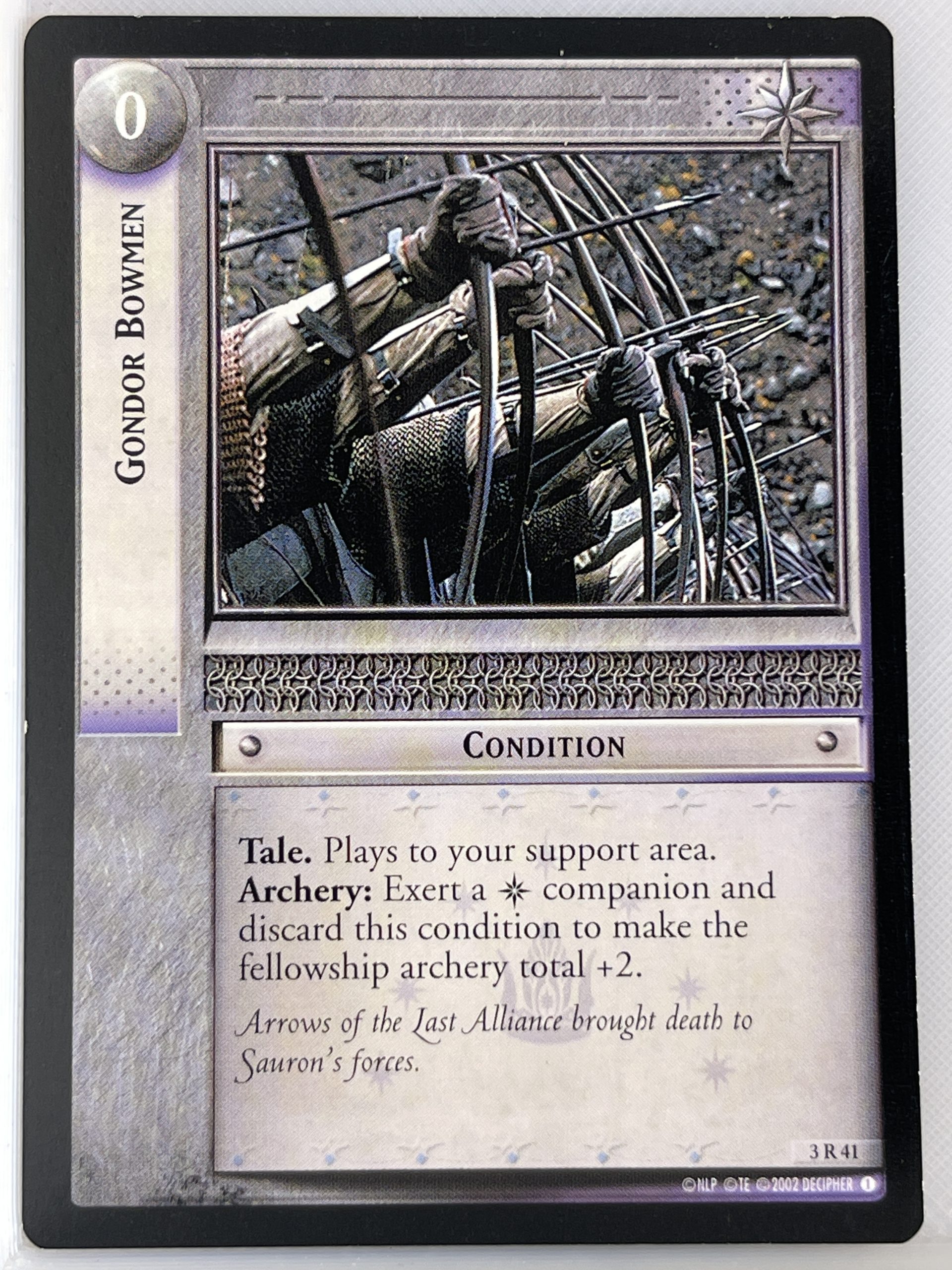 LORD OF THE RINGS TCG REALMS OF THE ELF LORDS RARE 3R41 GONDOR BOWMEN lp