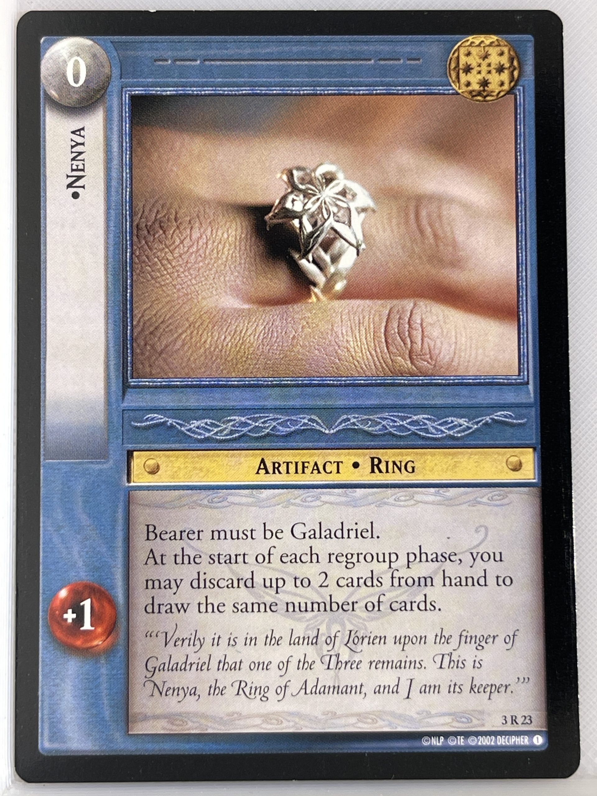 LORD OF THE RINGS TCG REALMS OF THE ELF LORDS RARE 3R23 NENYA lp