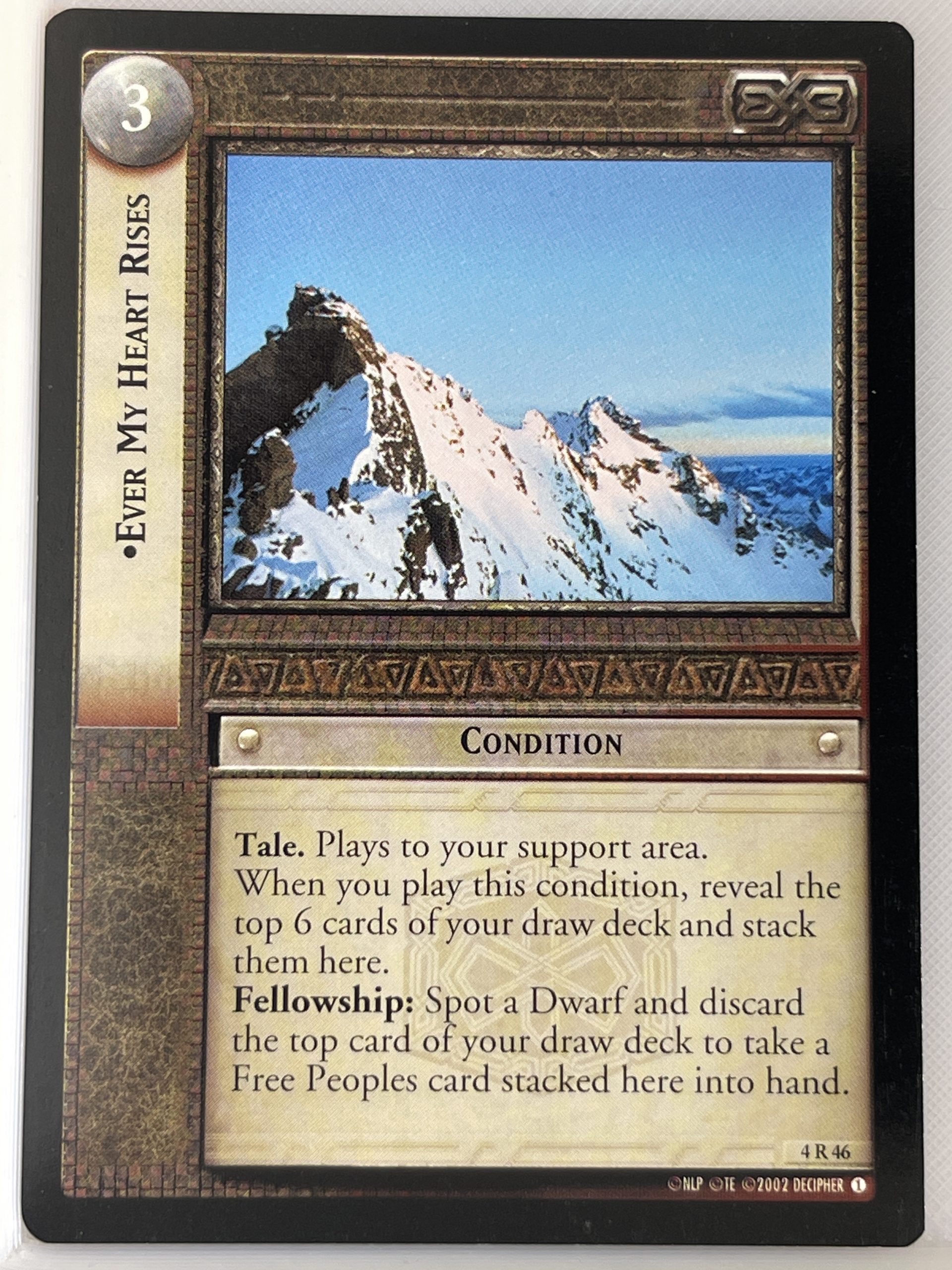 LORD OF THE RINGS TCG TWO TOWERS RARE CARD 4R46 EVER MY HEART RISES ex