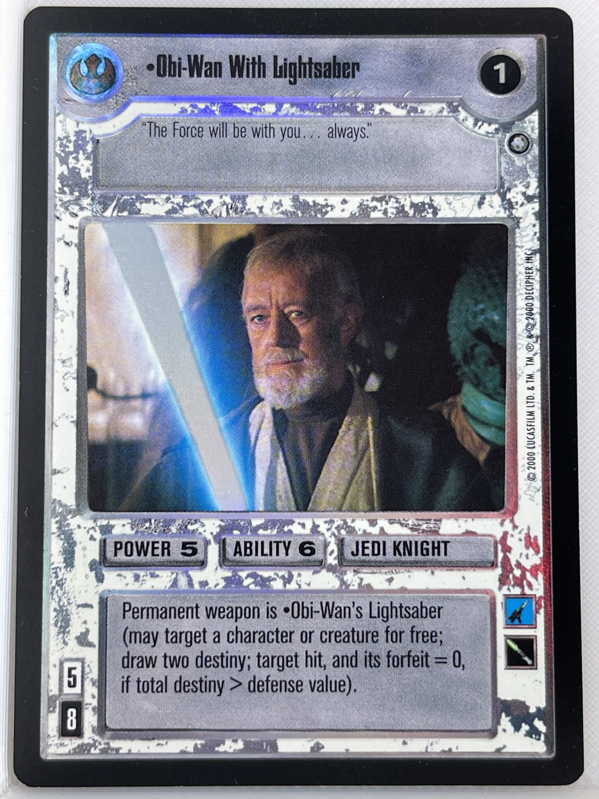 STAR WARS CCG REFLECTIONS II FOIL OBI-WAN WITH LIGHTSABER ex
