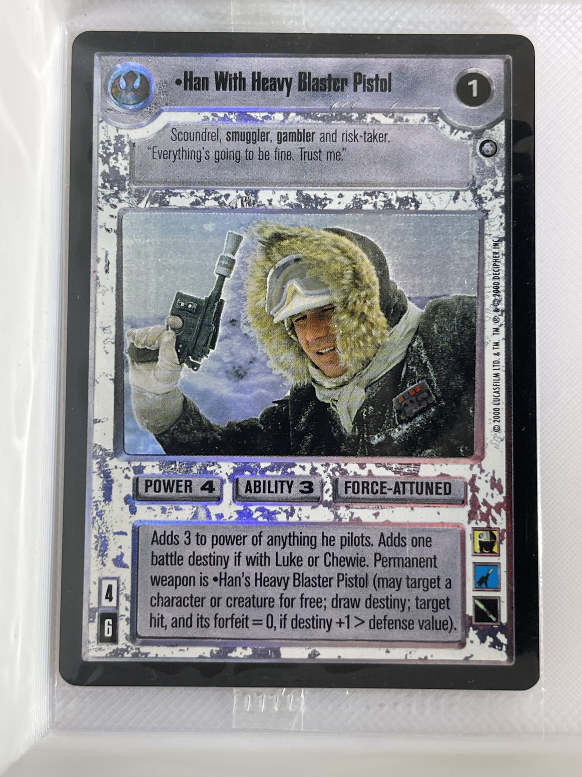 STAR WARS CCG REFLECTIONS II FOIL HAN WITH HEAVY BLASTER PISTOL sealed