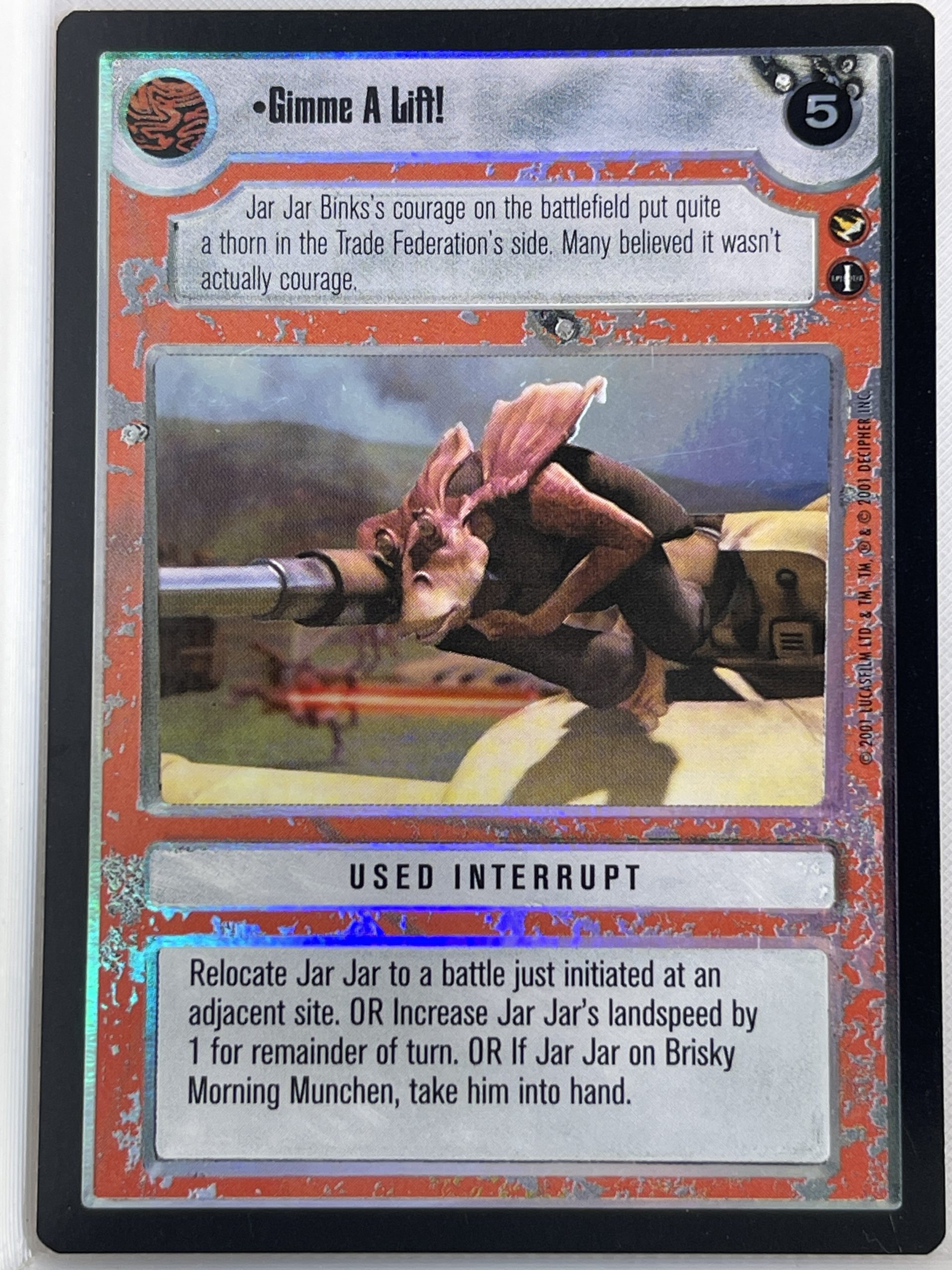STAR WARS CCG REFLECTIONS III SRF LIGHT SIDE FOIL GIMME A LIFT! ex