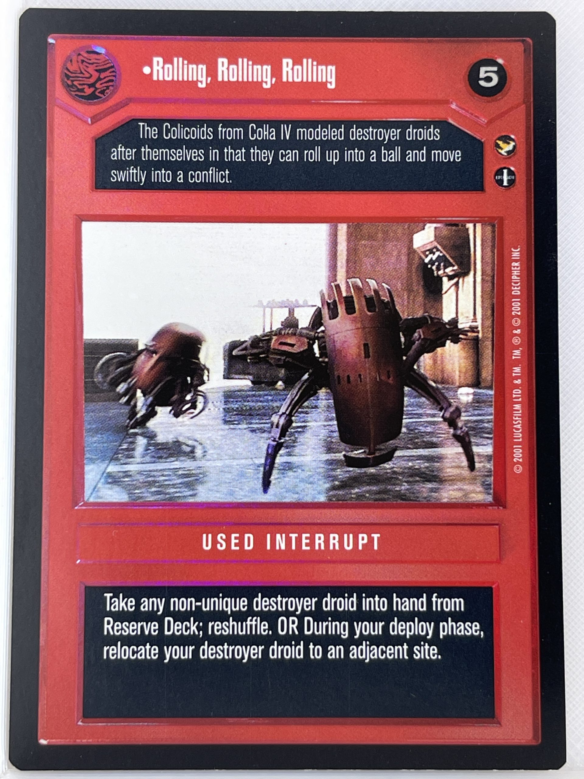 STAR WARS CCG REFLECTIONS III SRF DARK SIDE FOIL ROLLING, ROLLING, ROLLING ex