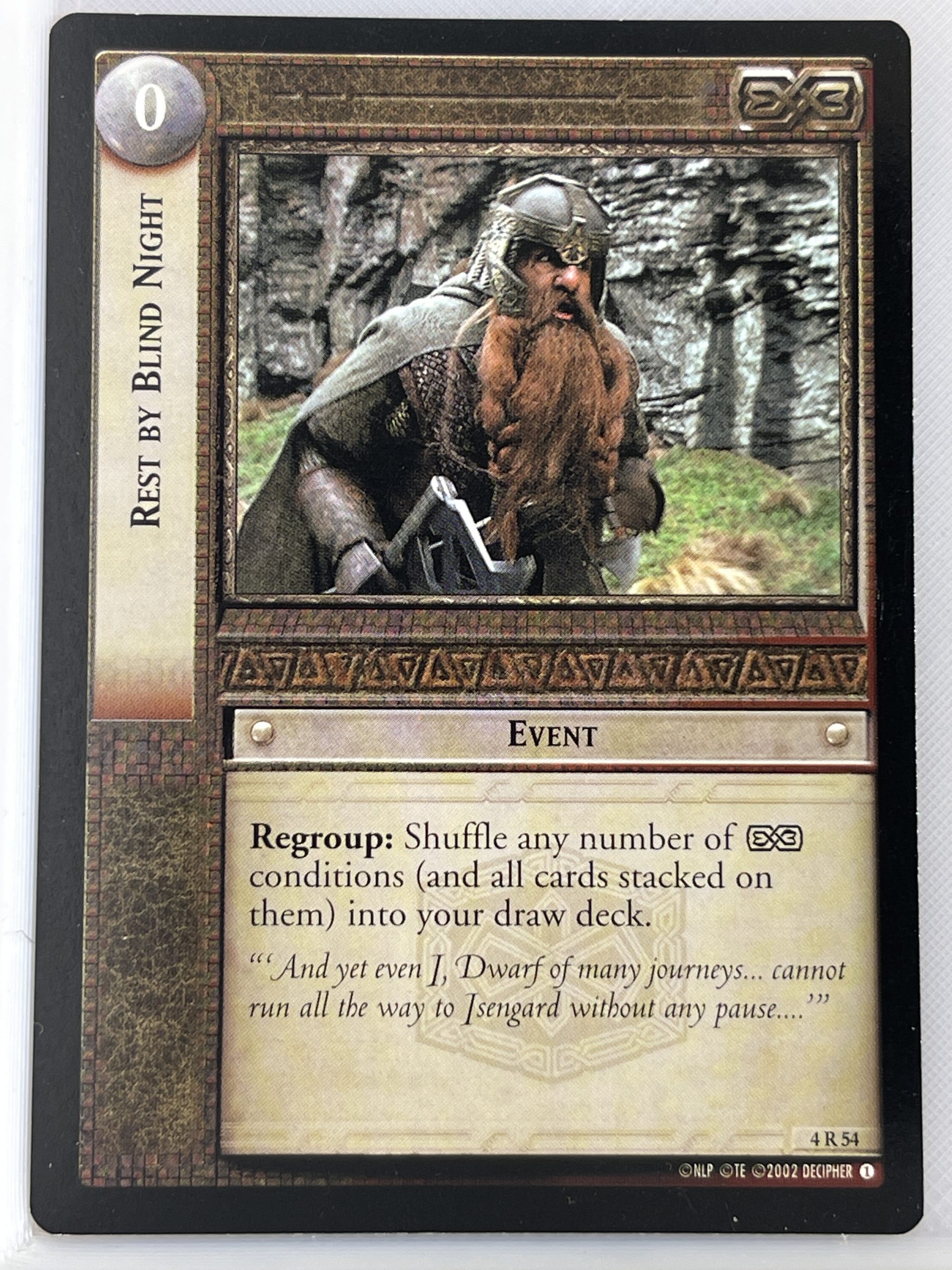 LORD OF THE RINGS TCG TWO TOWERS RARE CARD 4R54 REST BY BLIND NIGHT lp