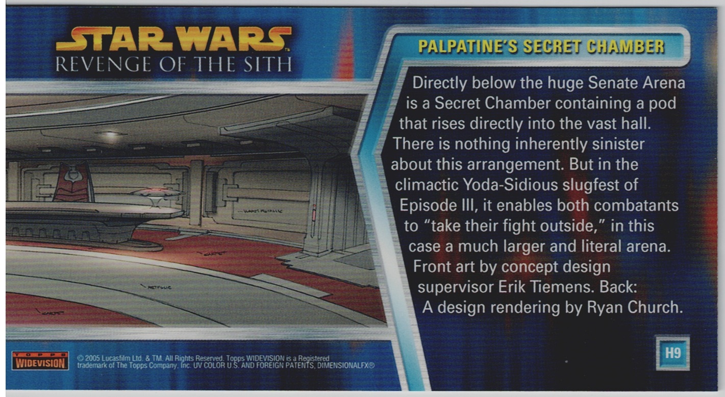 STAR WARS REVENGE OF THE SITH WIDEVISION CHROME CARD H9