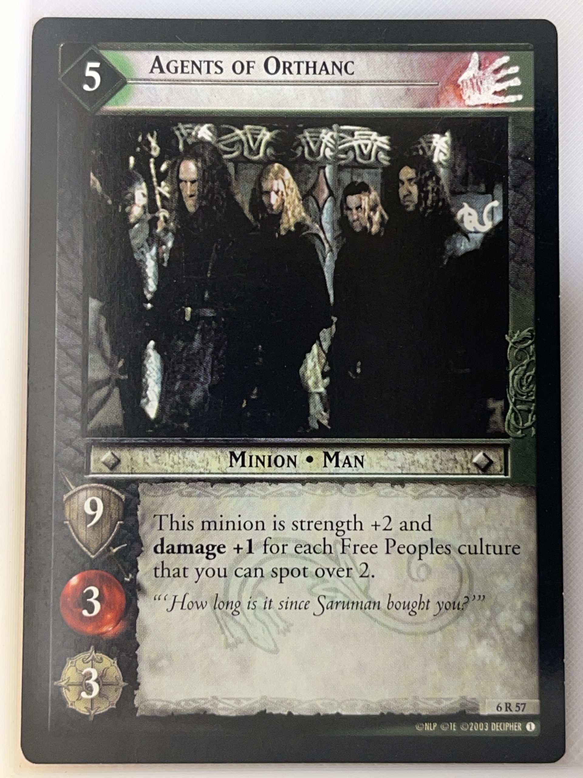 LORD OF THE RINGS TCG ENTS OF FANGORN RARE CARD 6R57 AGENTS OF ORTHANC lp