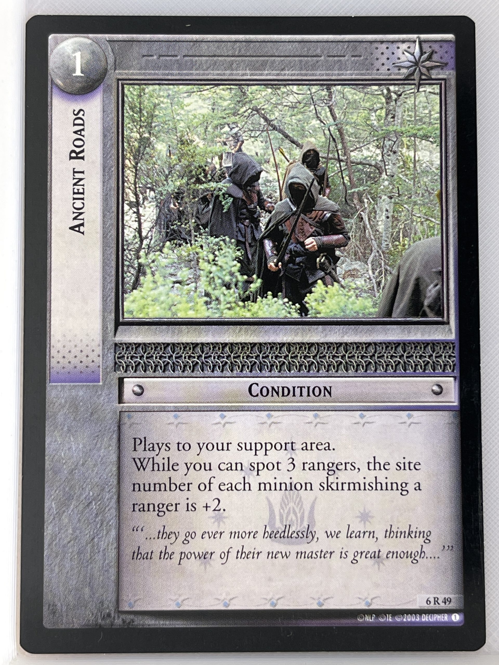 LORD OF THE RINGS TCG ENTS OF FANGORN RARE CARD 6R49 ANCIENT ROADS lp