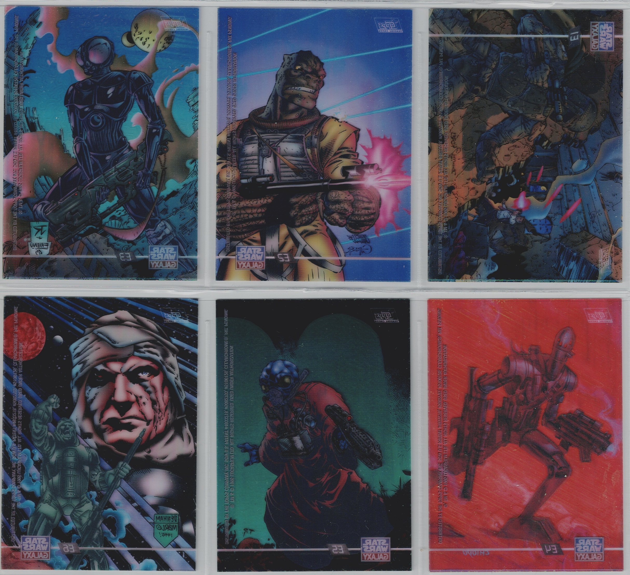STAR WARS GALAXY SERIES 3 SET OF 6 CLEARZONE CARDS