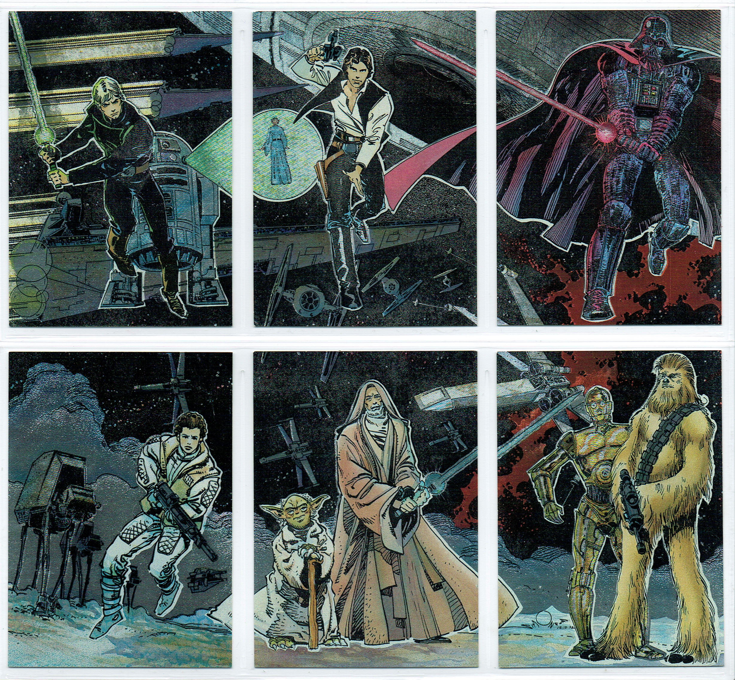 STAR WARS GALAXY SERIES 1 SET OF 6 ETCHED FOILS