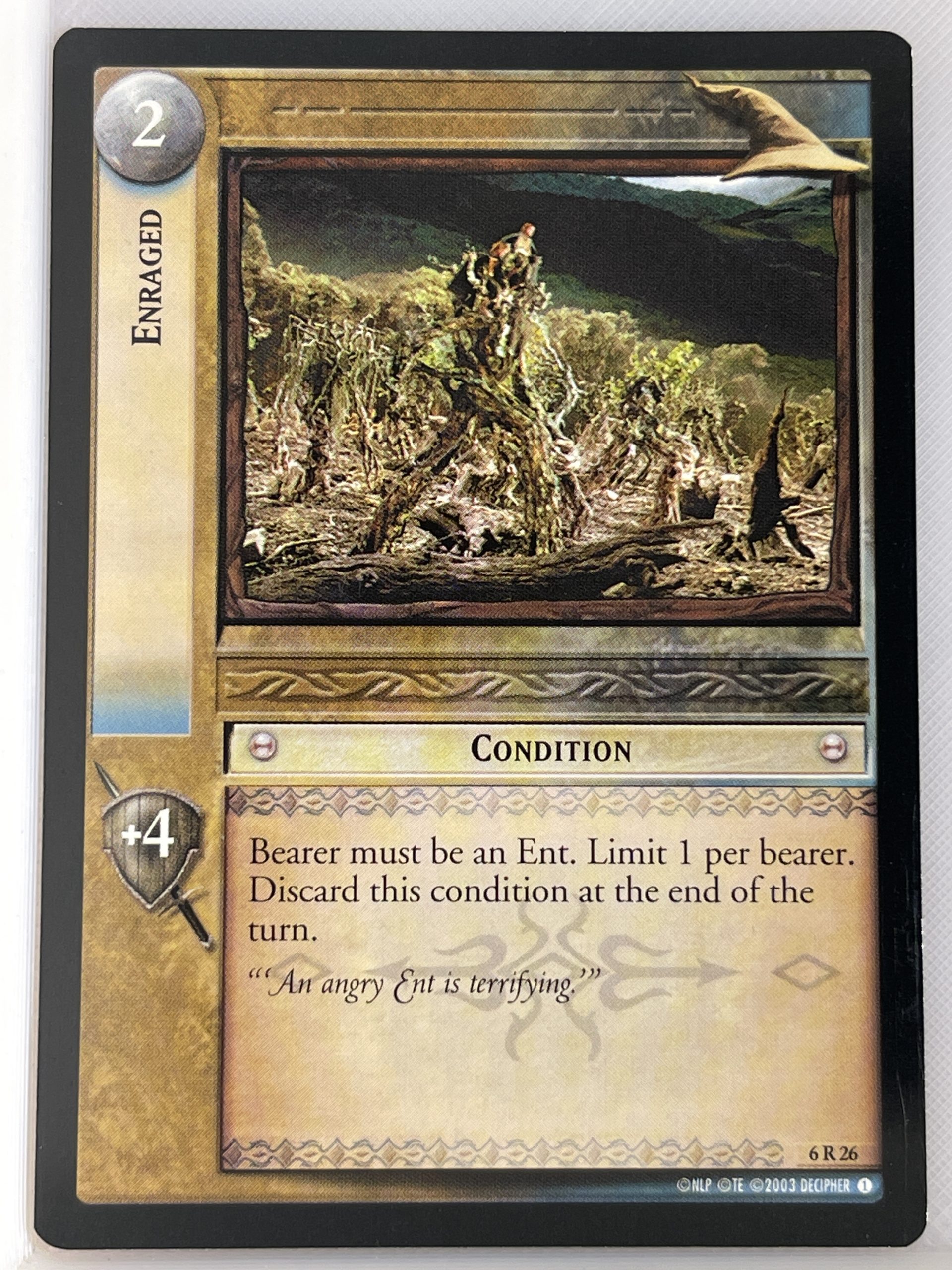 LORD OF THE RINGS TCG ENTS OF FANGORN RARE CARD 6R26 ENRAGED lp