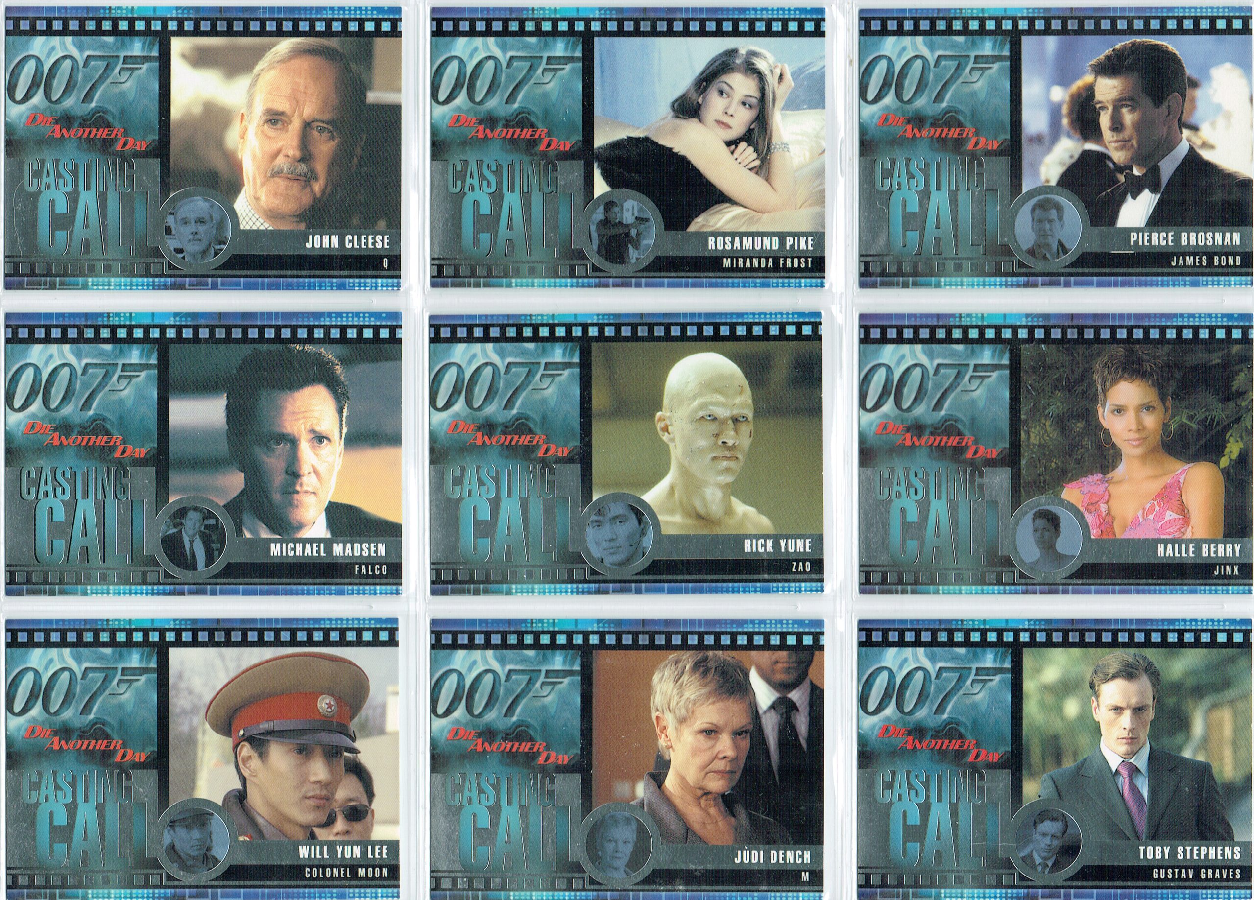 JAMES BOND DIE ANOTHER DAY CASTING CALL CARDS SET OF 12