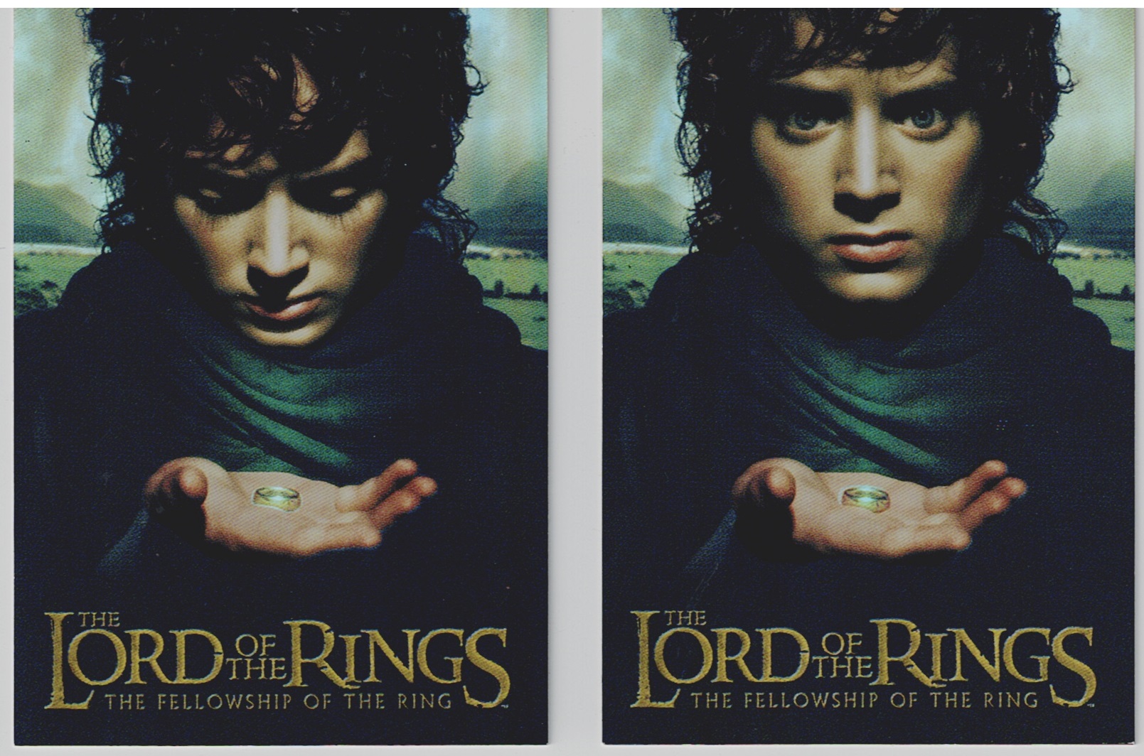 LORD OF THE RINGS FELLOWSHIP OF THE RING PAIR OF BOX FOIL CARDS