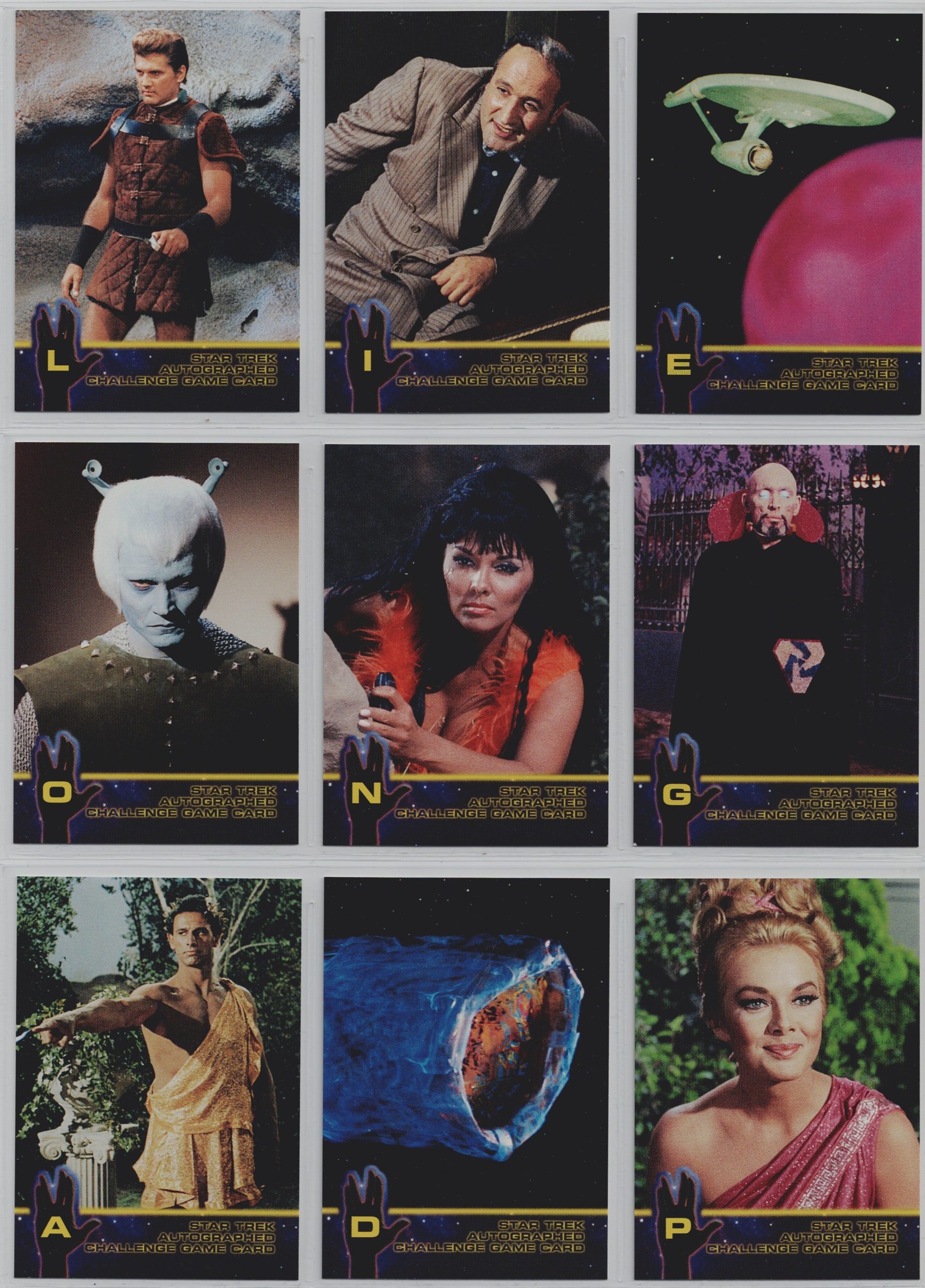 STAR TREK ORIGINAL SERIES 2 SET OF AUTOGRAPH CHALLENGE CARDS