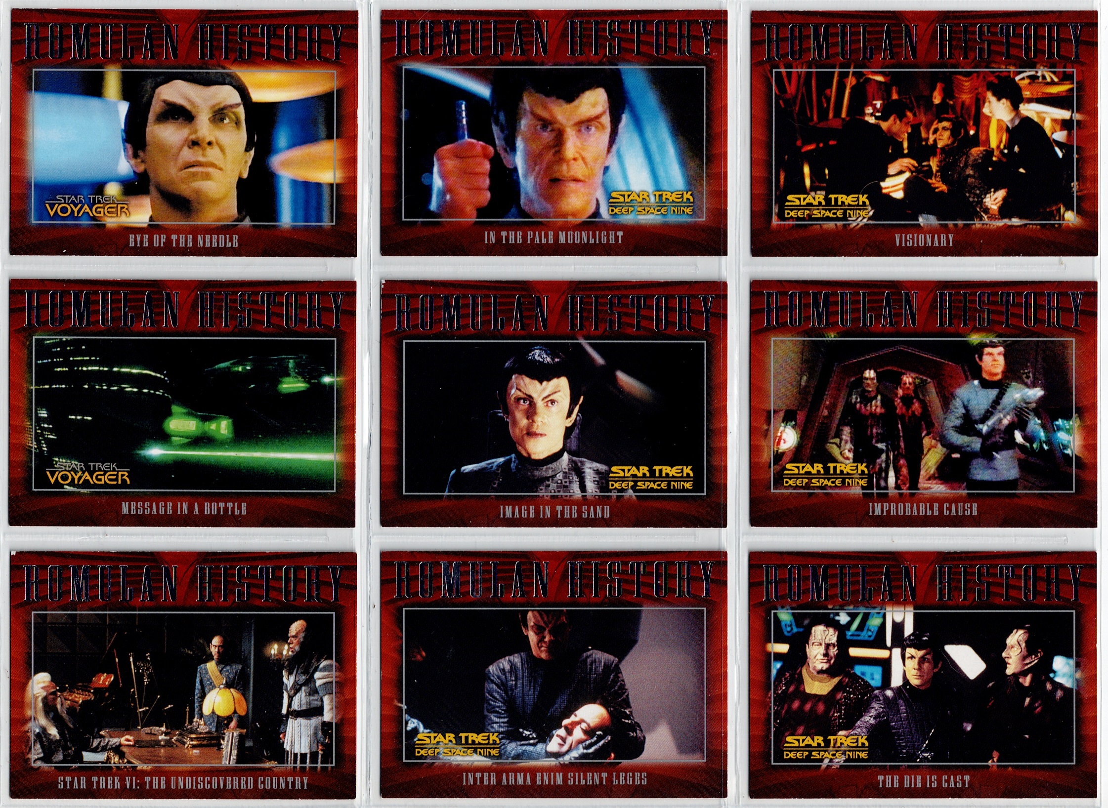 STAR TREK NEMESIS SET OF 27 ROMULAN HISTORY CARDS R1-R27