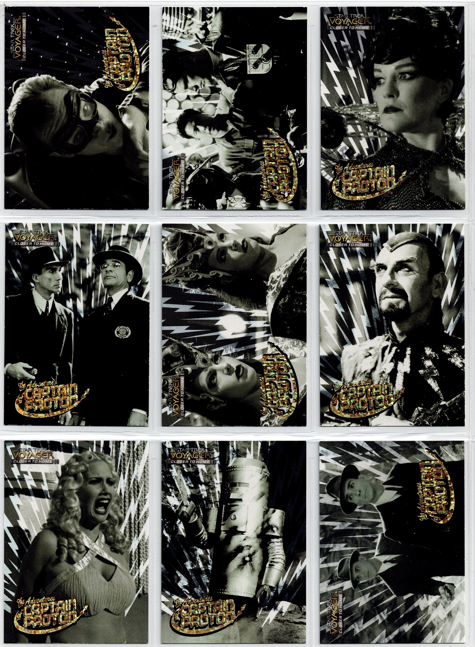 STAR TREK VOYAGER CLOSER TO HOME CAPTAIN PROTON CARD SET OF 9