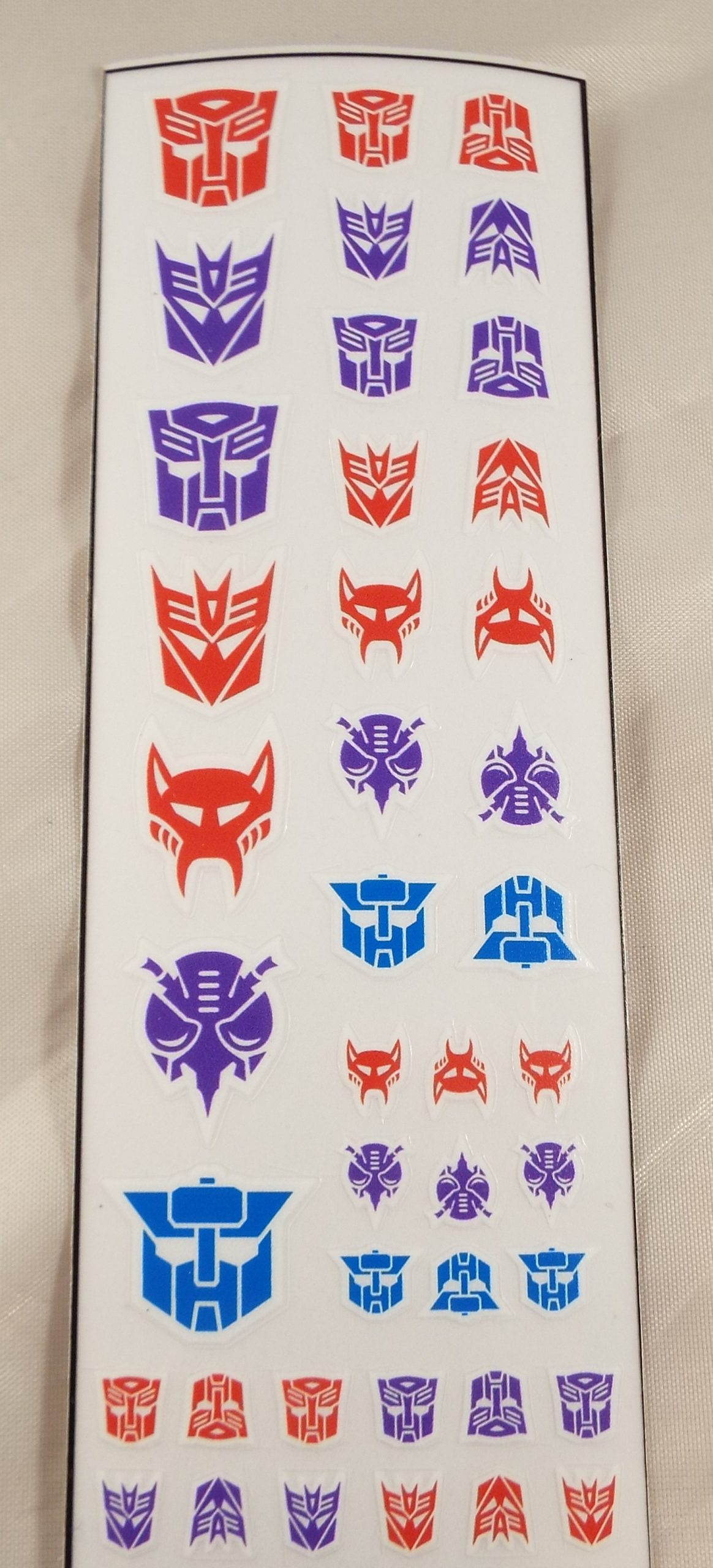 TRANSFORMERS GENERATION 1, G1 AUTOBOT / DECEPTICON LABELS / STICKERS